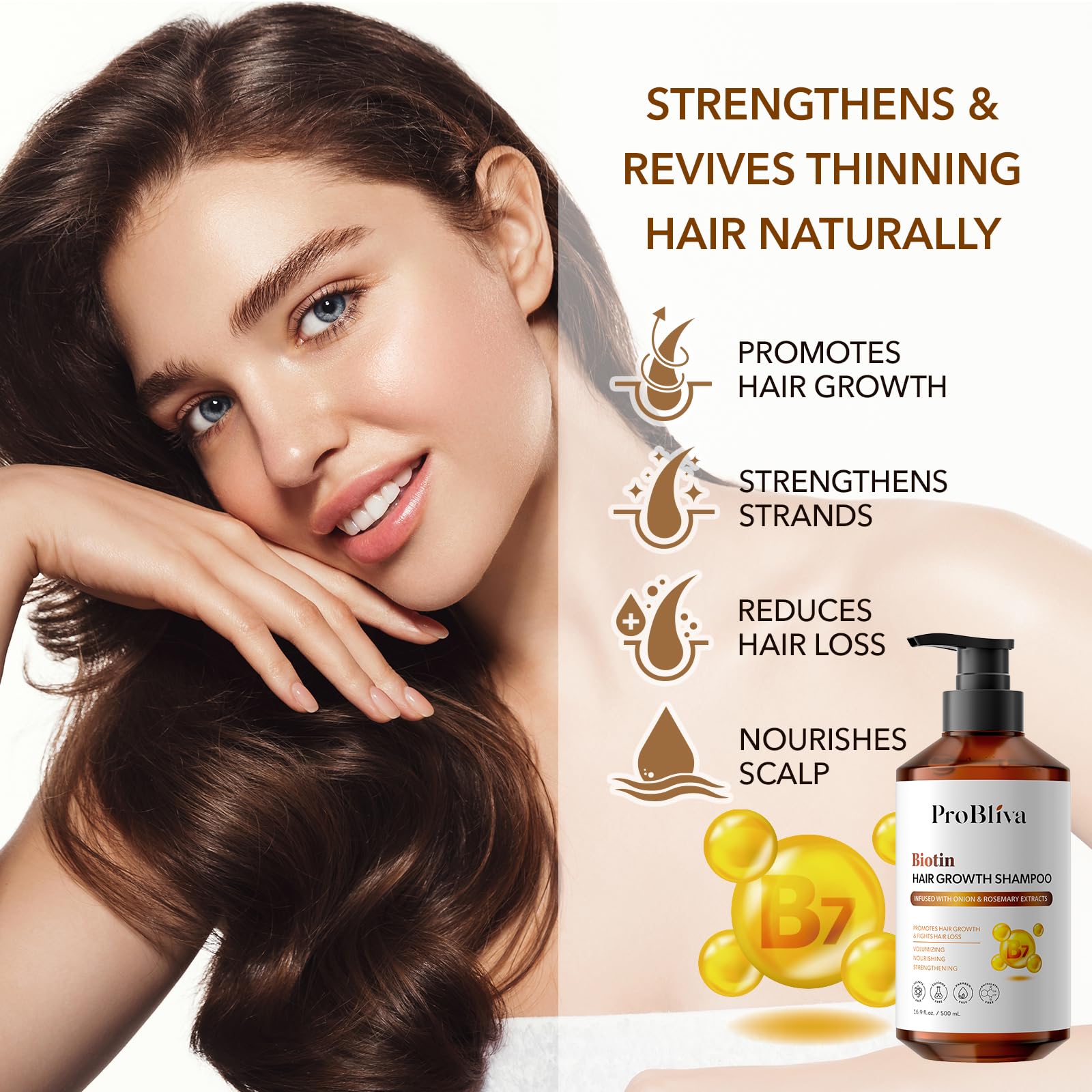 ProBliva Biotin Shampoo and Onion Conditioner Set for Thinning Hair