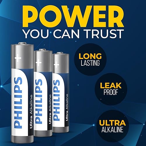 Miniatura 6 de PHILIPS - Paquete combinado de 48 baterías AA y AAA, paquete variado de baterías ultra alcalinas, paquete de 24 unidades cada uno, 10 años de vida