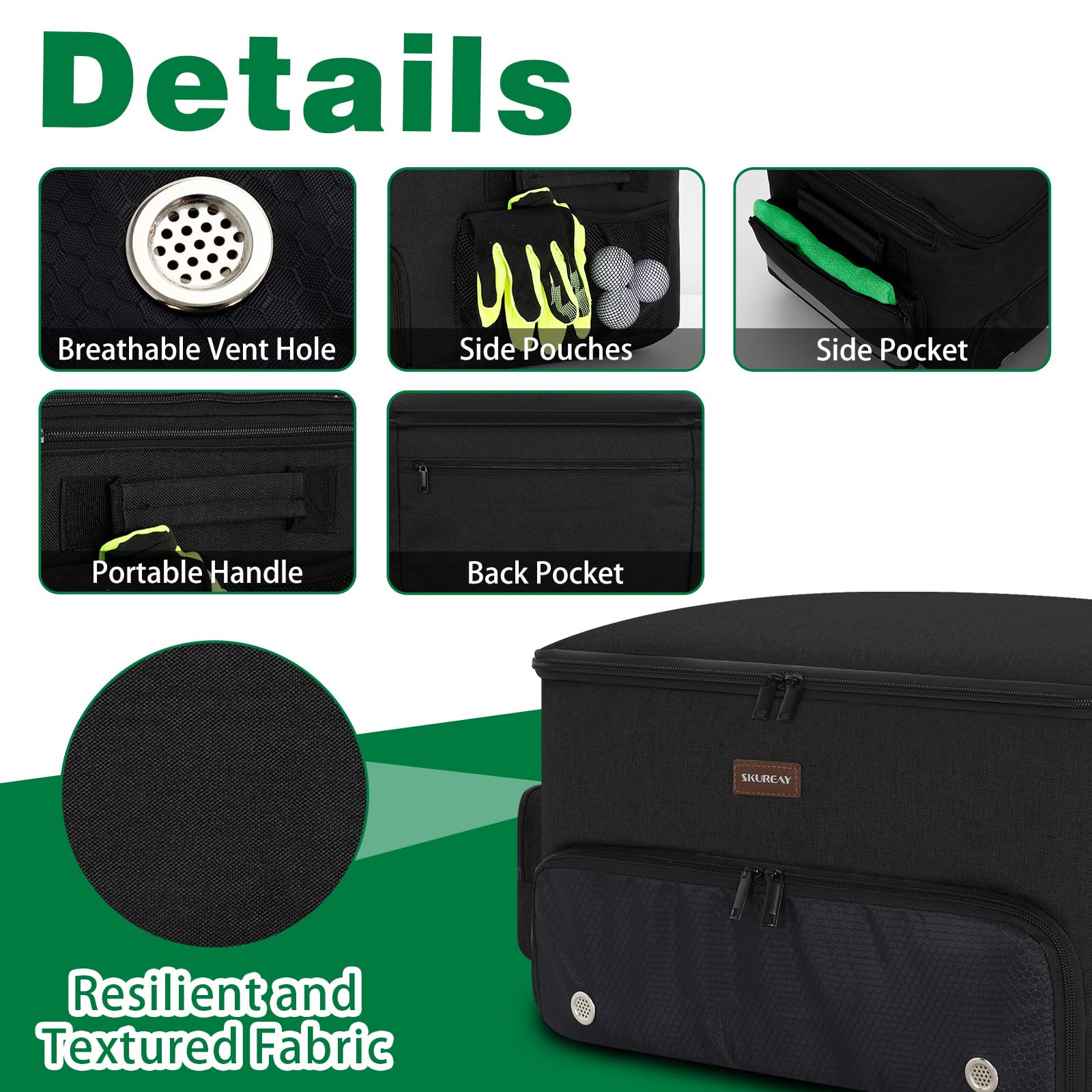 Organizzatore da Golf per Auto, armadietto da Golf a 2 Strati con Scomparto per Scarpe ventilato Separato, Organizer per Auto da Golf Grigio per Accessori da Golf, da Uomo (Nero)
