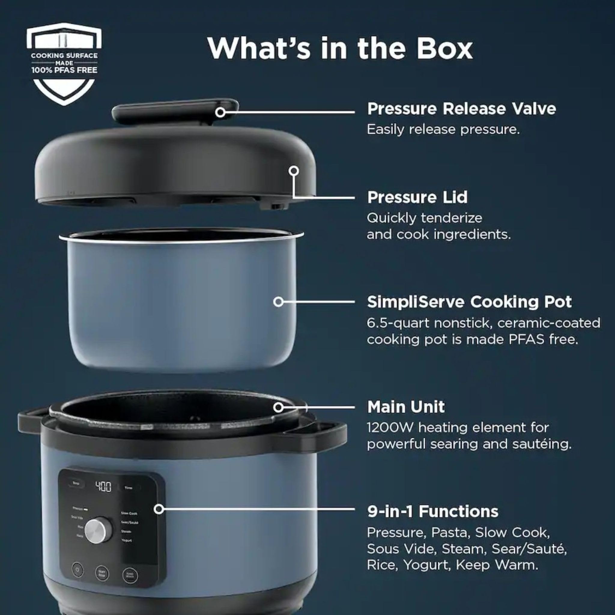 Amazon.com: Hyper-Heat Pressure Cooker - 6.5 Quart Multi-Cooker