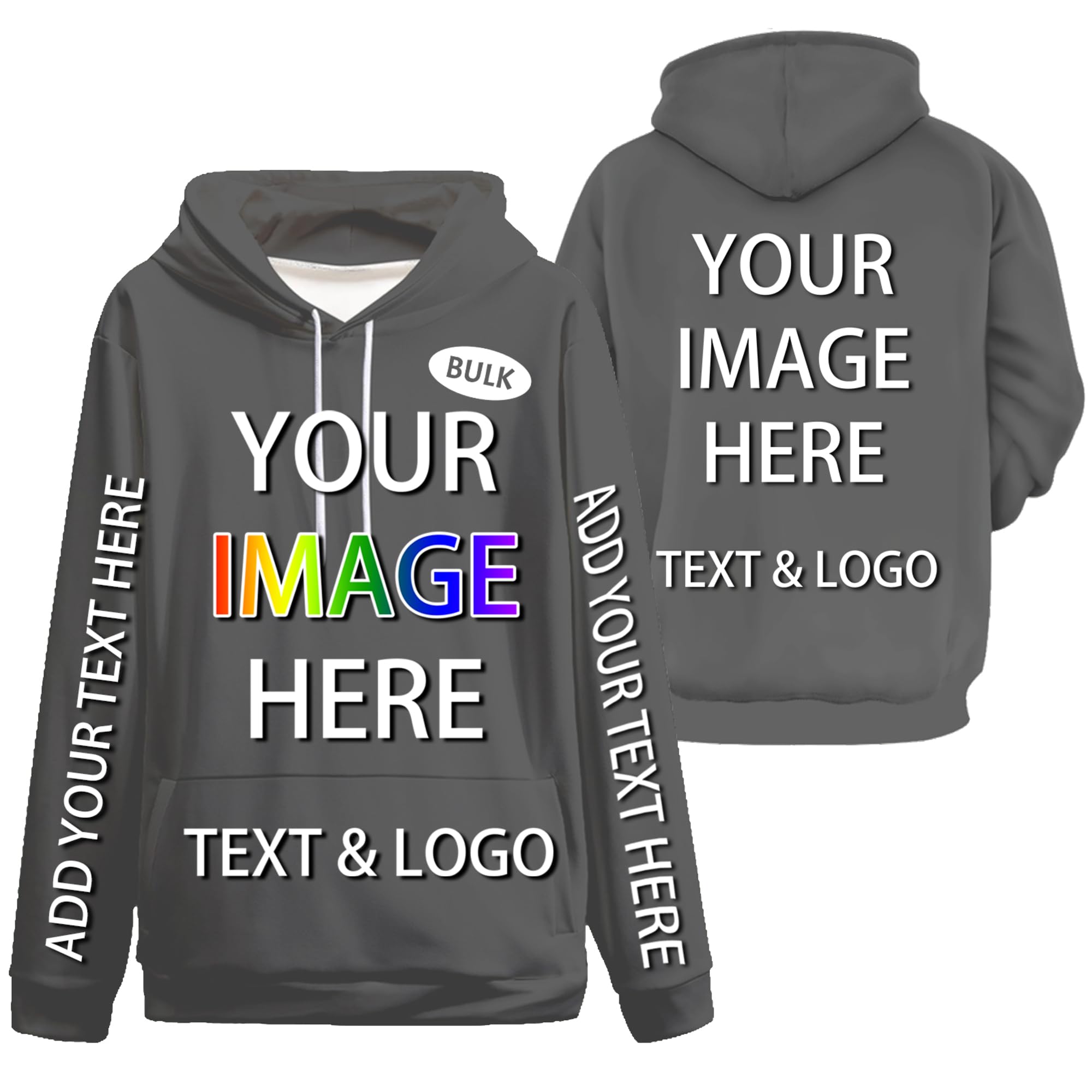 Custom Hoodies for Men Women - Bulk Personalized Sweatshirts Unisex Aldult Customize Your Text Customize Hoodies