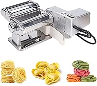 Vista 1 de Shule Electric Pasta Maker with Motor Automatic Pasta Machine with Hand Crank and Multifunctional Rollers