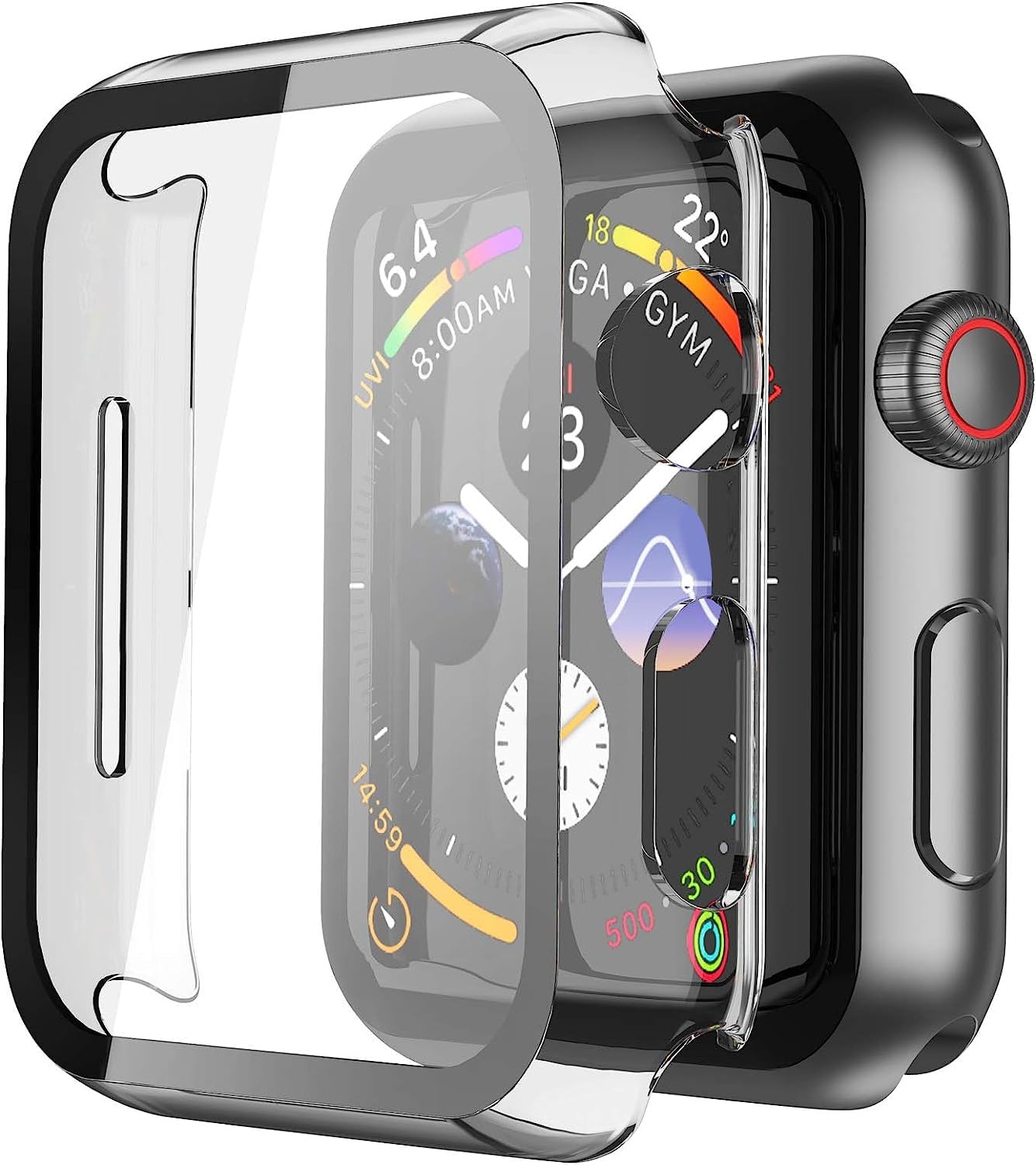 - Misxi 2 Pack Hard PC Case with Tempered Glass Screen Protector Compatible with Apple Watch SE 3 (2025) SE 2 SE Series 6 Series 5 Series 4 40mm, Clear