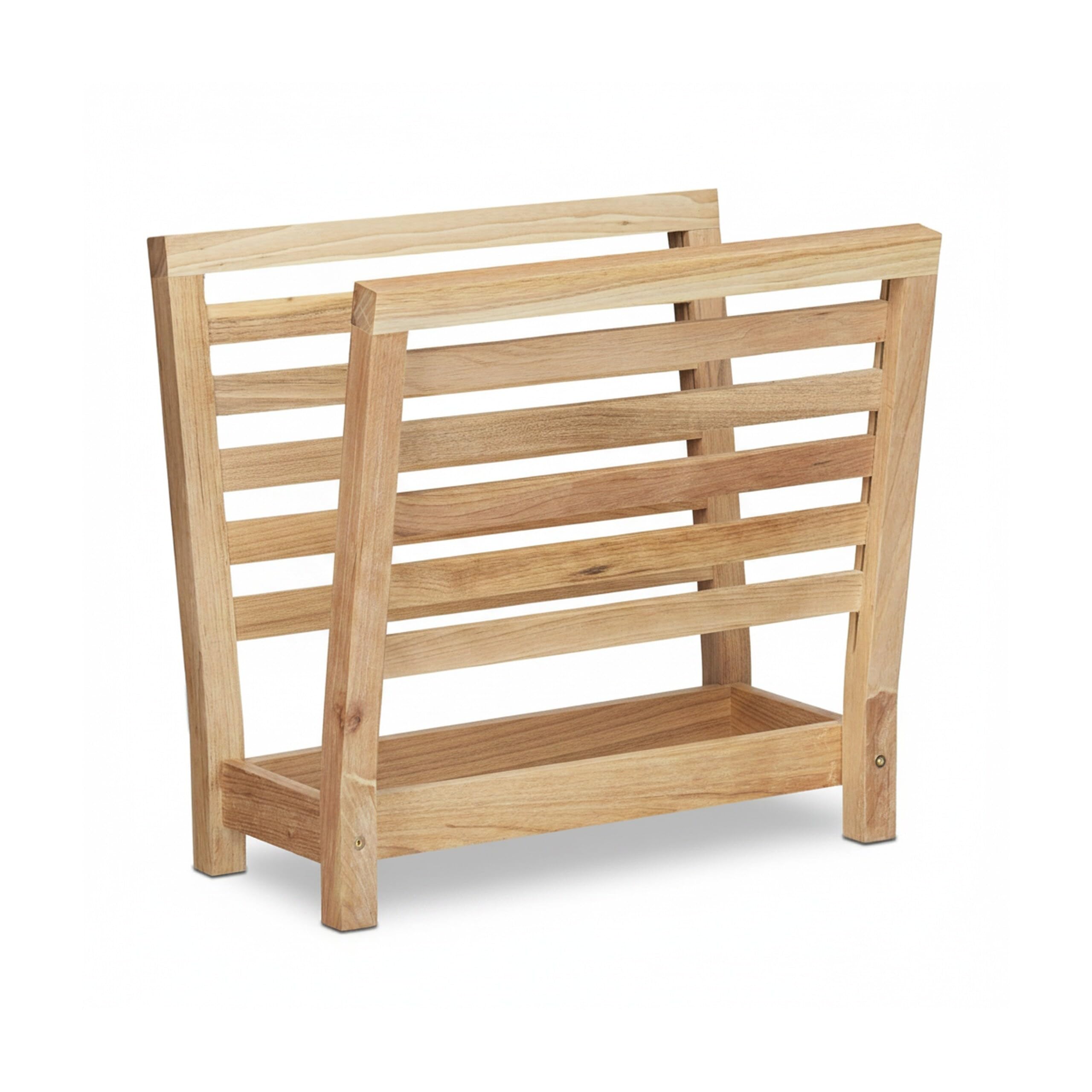 Relaxdays 10020656 Porte-magazines porte-revues support pour journaux en bois de noyer HxlxP: 38,5 x 26,5 x 40 cm, marron, Walnut