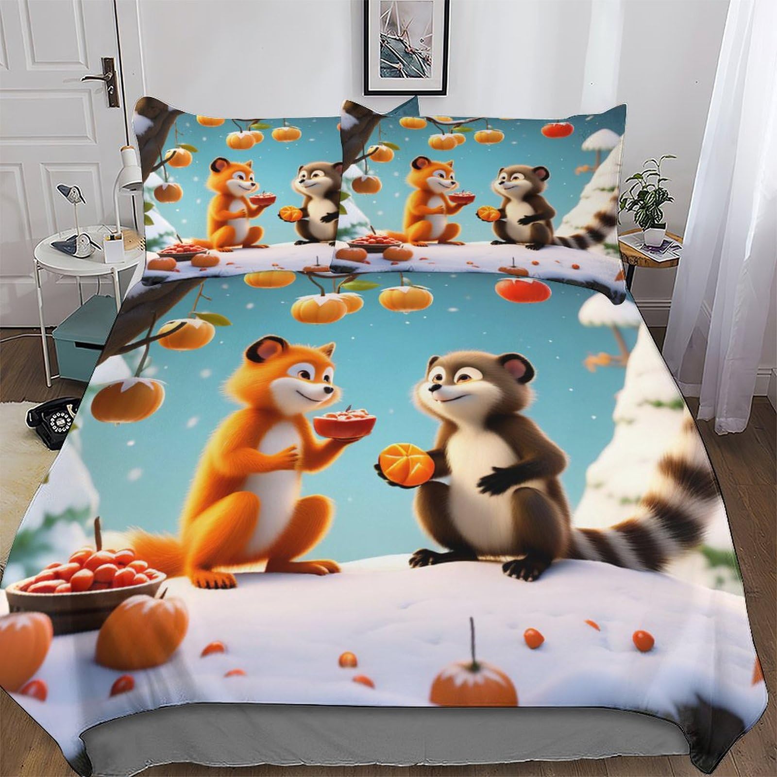 Housse de couette singe parure de lit douceur pour nuits sereines