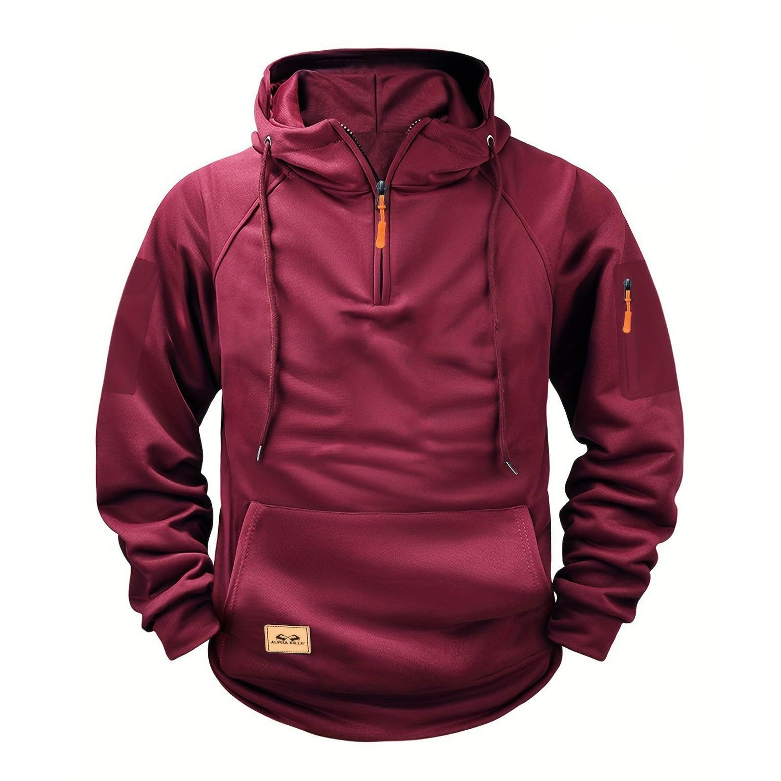 Generisch Hoodie Damen Oversize Pullover mit Taschen 1/4-Reißverschluss Kapuzenpullover Loose Fit Einfarbig Pulli Casual Bequem Kapuzenpulli Freizeit Weich Oberteil Lässige Locker Langarmshirt S-3XL
