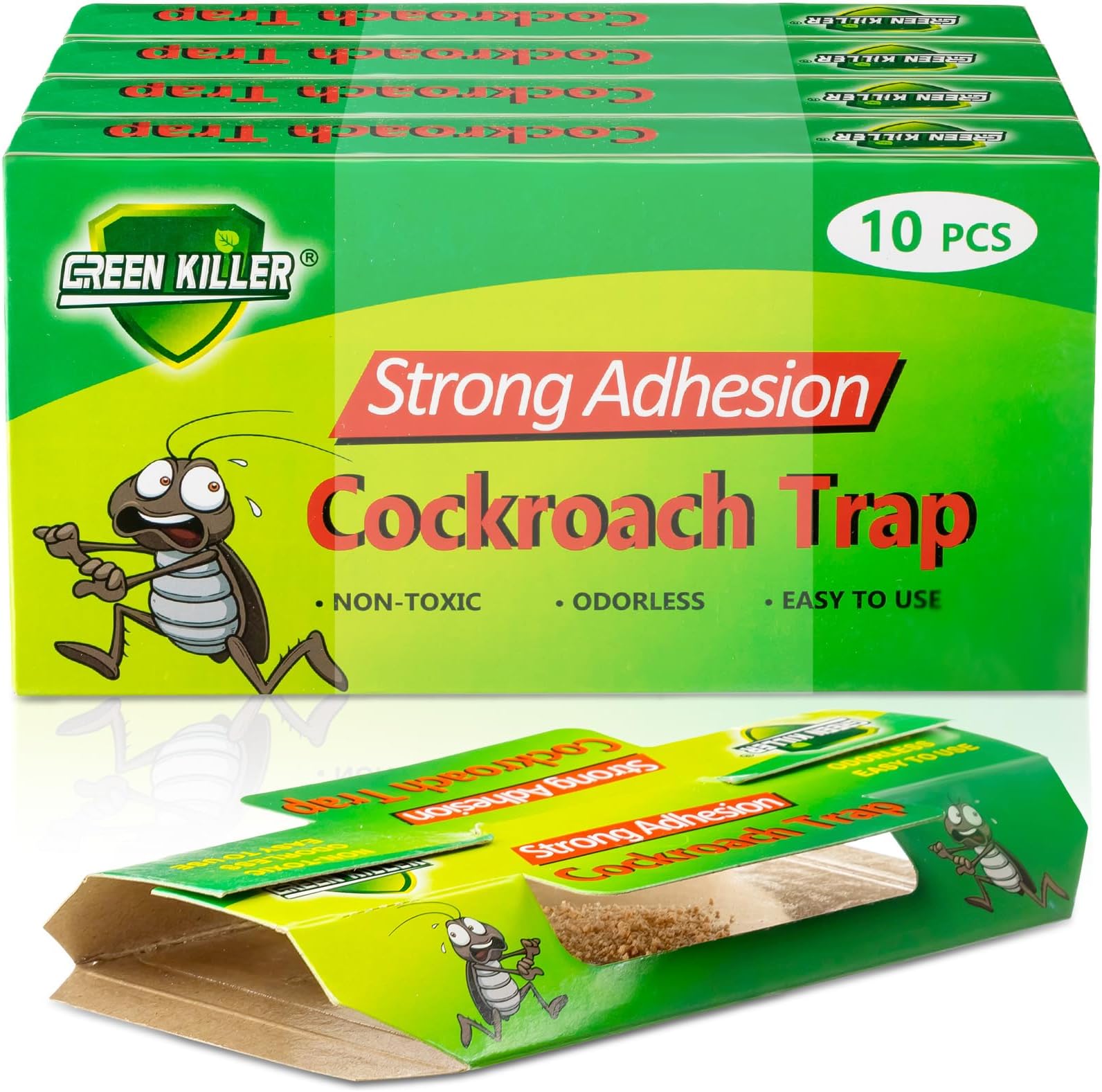 Roach Killer Indoor Sticky Roach Traps Glue Cockroach Killer Infestation Home Cockroach Trap for Indoor Home Pest Bug Insect Control 8.66 x 7.6 Inch(40 Pcs)