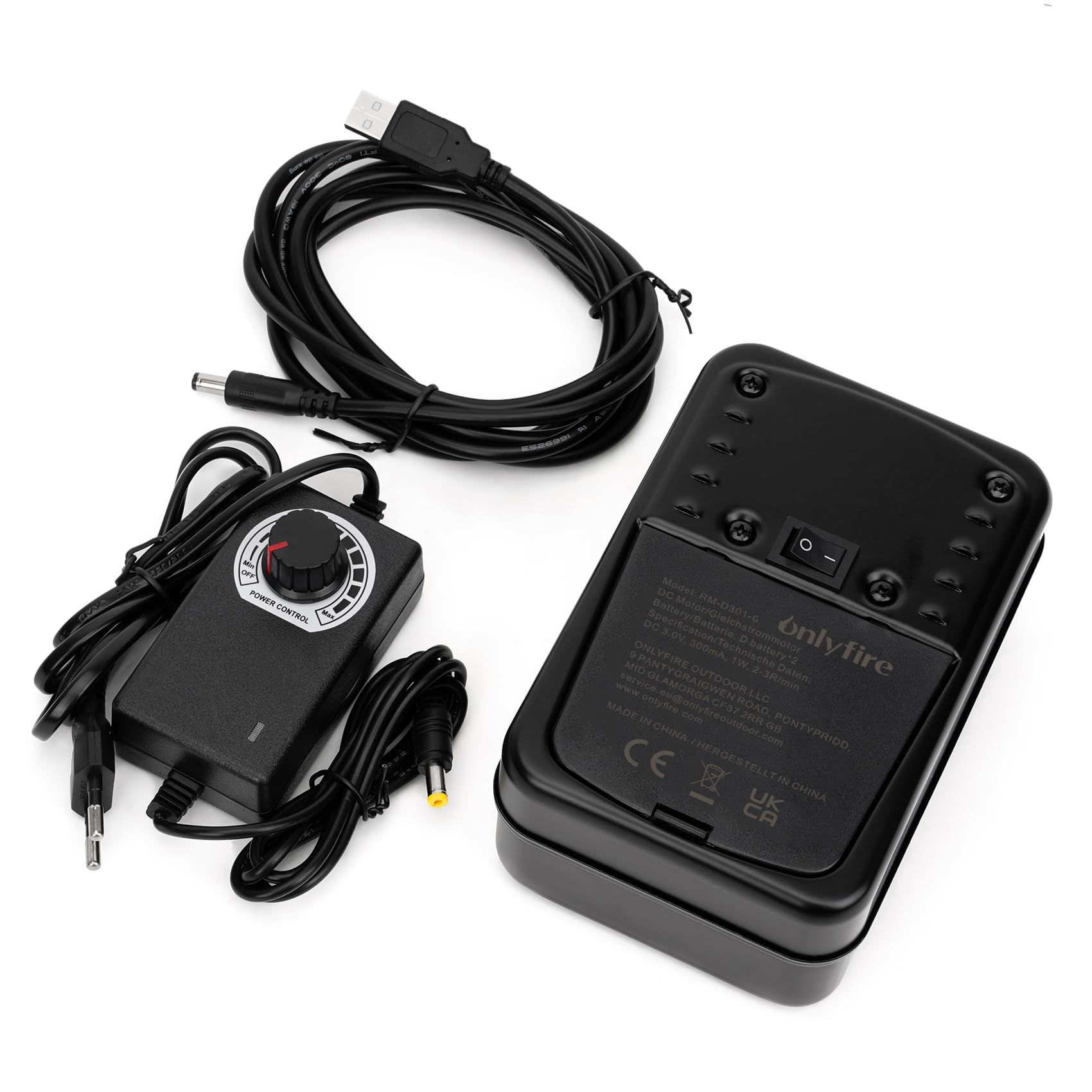 onlyfire Motor para Pincho Giratorio de Barbacoa, 100V ~240V, 3.5W, Velocidad Ajustable