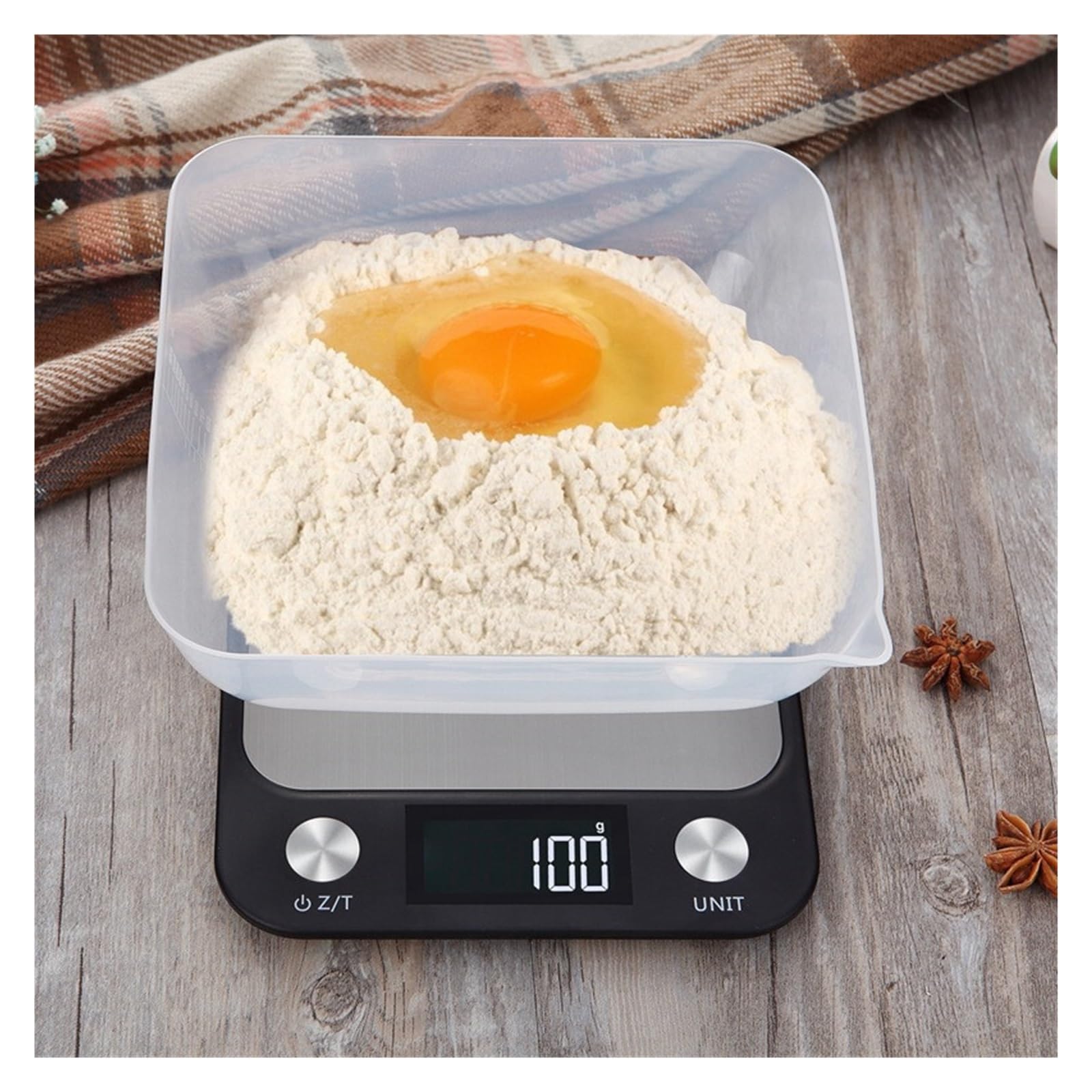 Báscula De Cocina Acero Inoxidable, 1 Unidad, 5kg, 10kg, 15Kg, For Pesar Alimentos, Café, Electrónica Digital For Cocinar Y Hornear Medición Precisa Esfuerzo(USB black,10Kg)