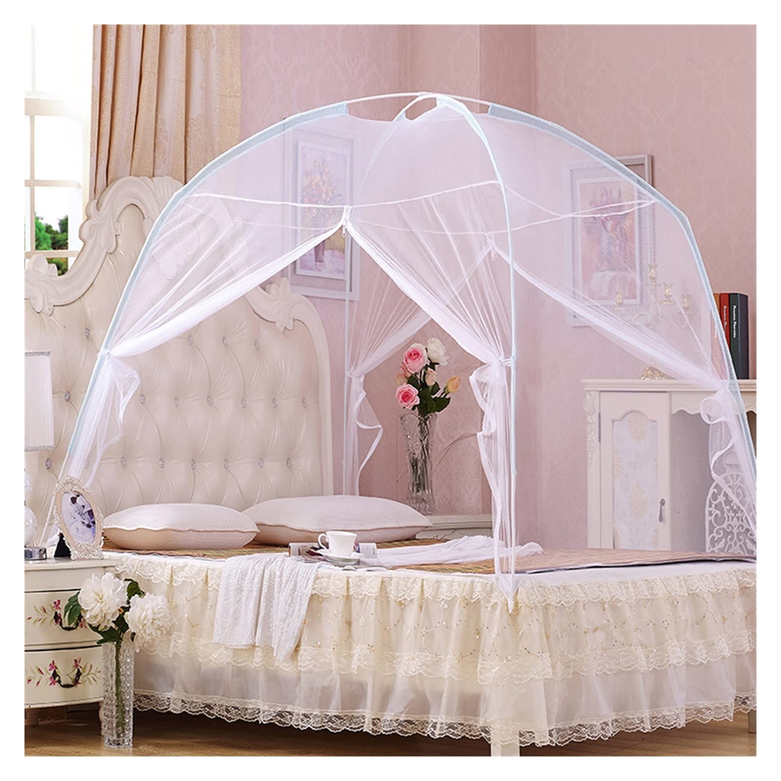 Moustiquaire pliable pop-up pour lit de dortoir et chambre d'été sans piqûres