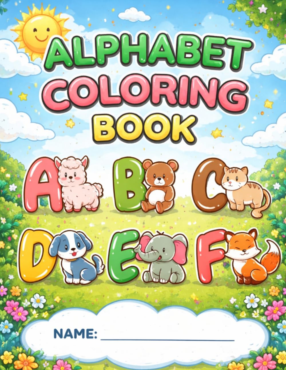 Alphabet Coloring Book for Kids: Fun Learning ABC Activity Book for Toddlers & Preschoolers: ABC Letter Tracing and Fun Animal Coloring Pages for Toddlers and Preschoolers