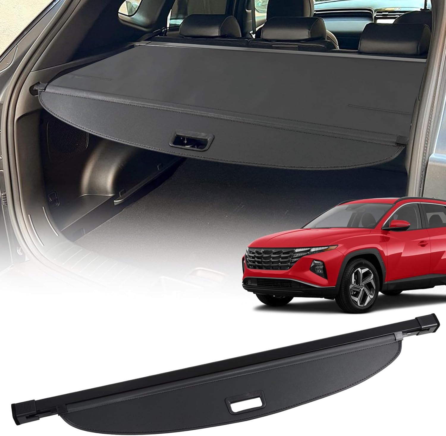 AUXMART Cargo Cover for Hyundai Tucson 2022 2023 2024 2025 Cargo Rear Cover Trunk Retractable Shielding Shade for Hyundai Tucson Accessories