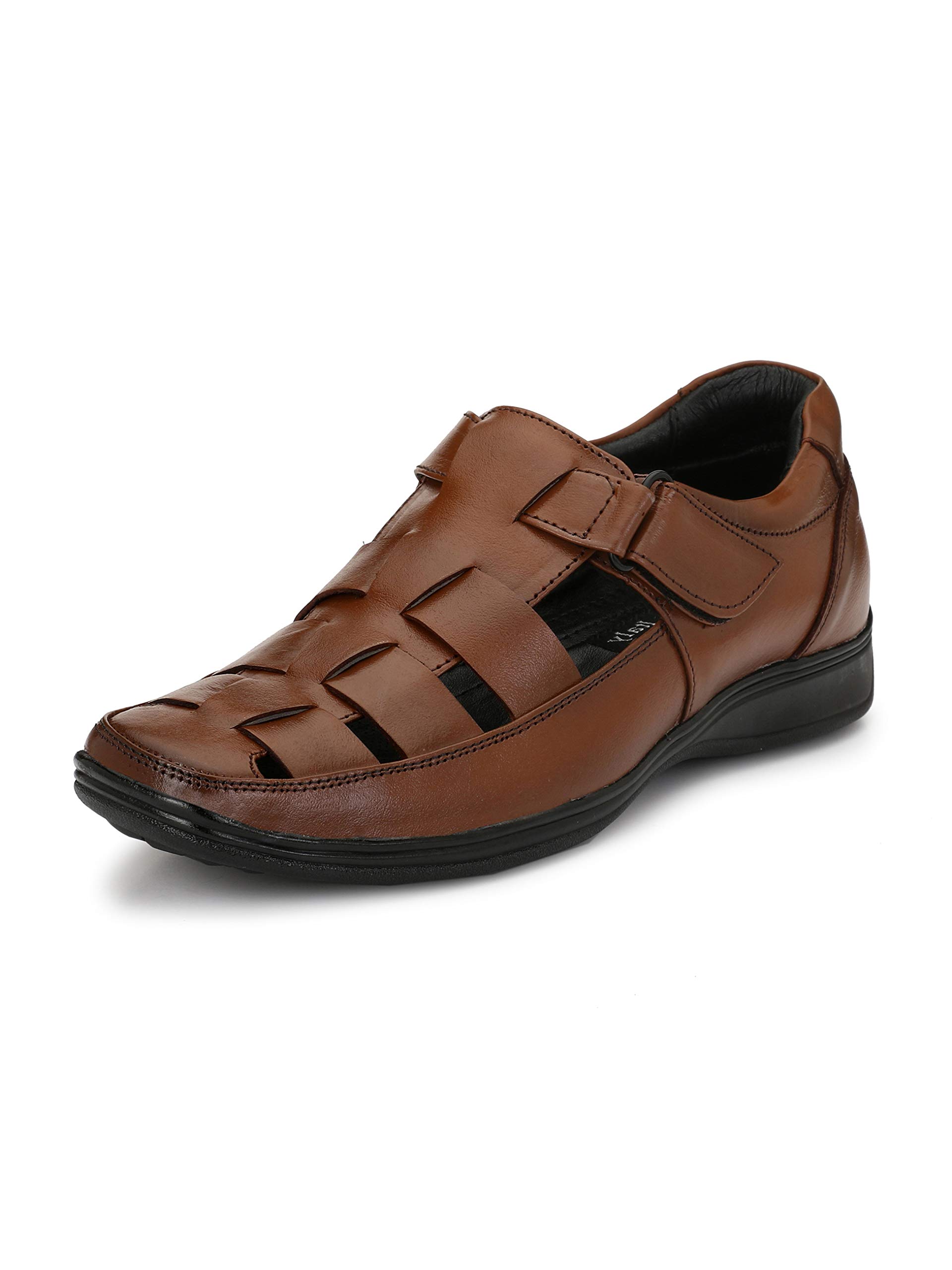 Genuine Leather Comfy Sandals Men Black Casual-image-47