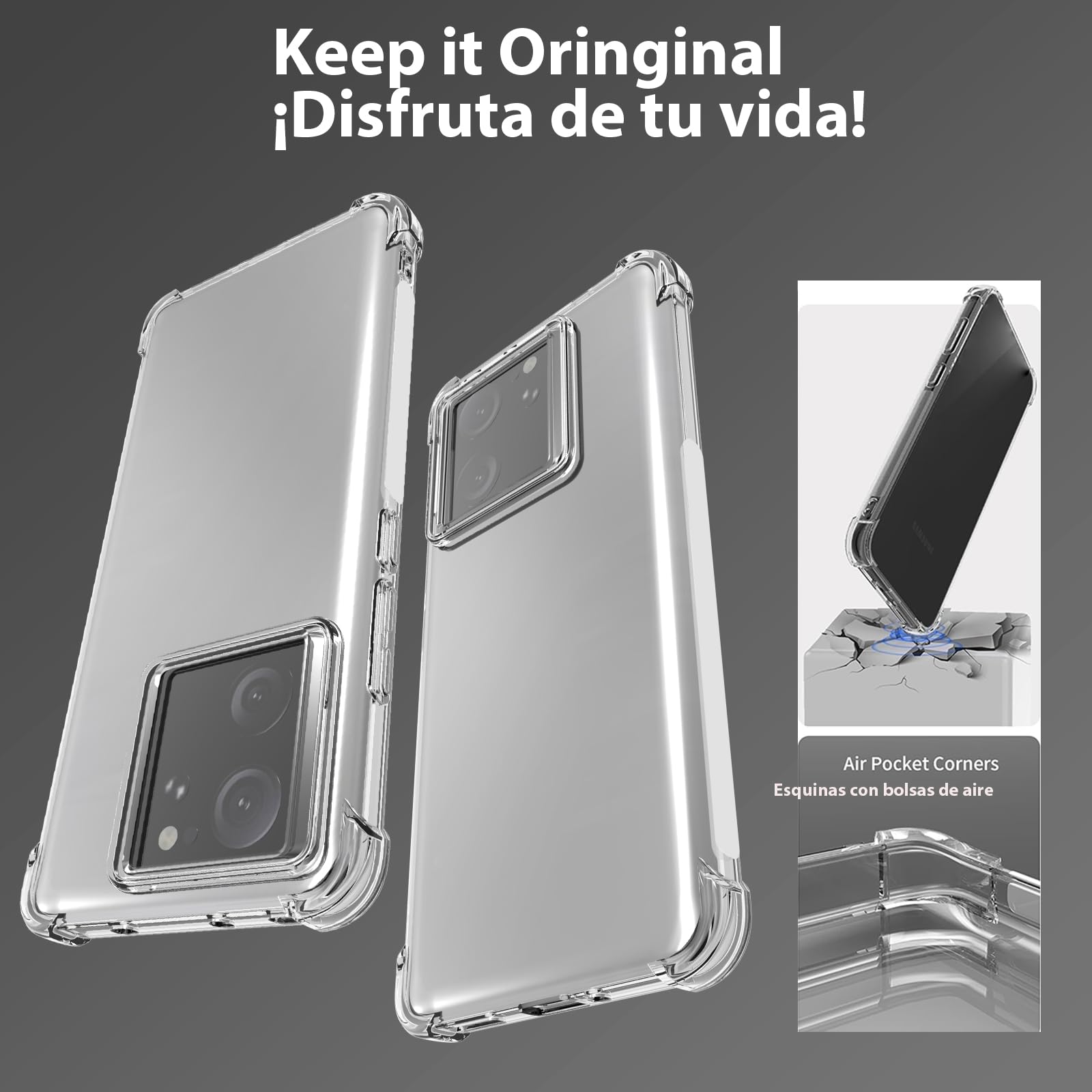 Ysnzaq Funda Transparente Para Xiaomi 13T/Xiaomi 13T Pro, Cubierta De Teléfono TPU Suave Con Soporte De Bobina Magnética Grande Para Xiaomi 13T/Xiaomi 13T Pro LD Azul