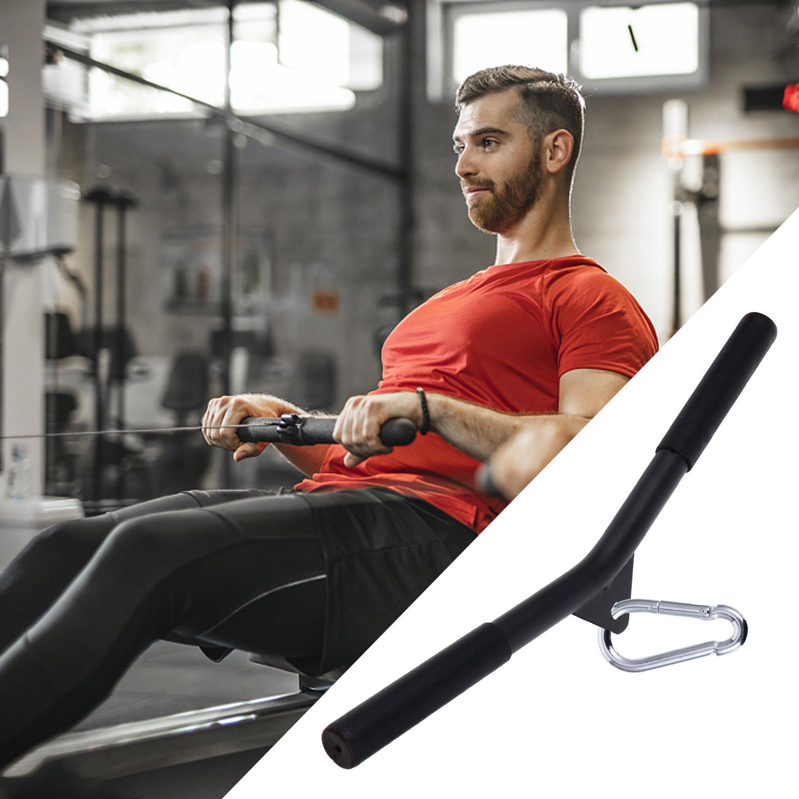 Mango de Entrenamiento de Fuerza Negro de Acero para Gimnasio