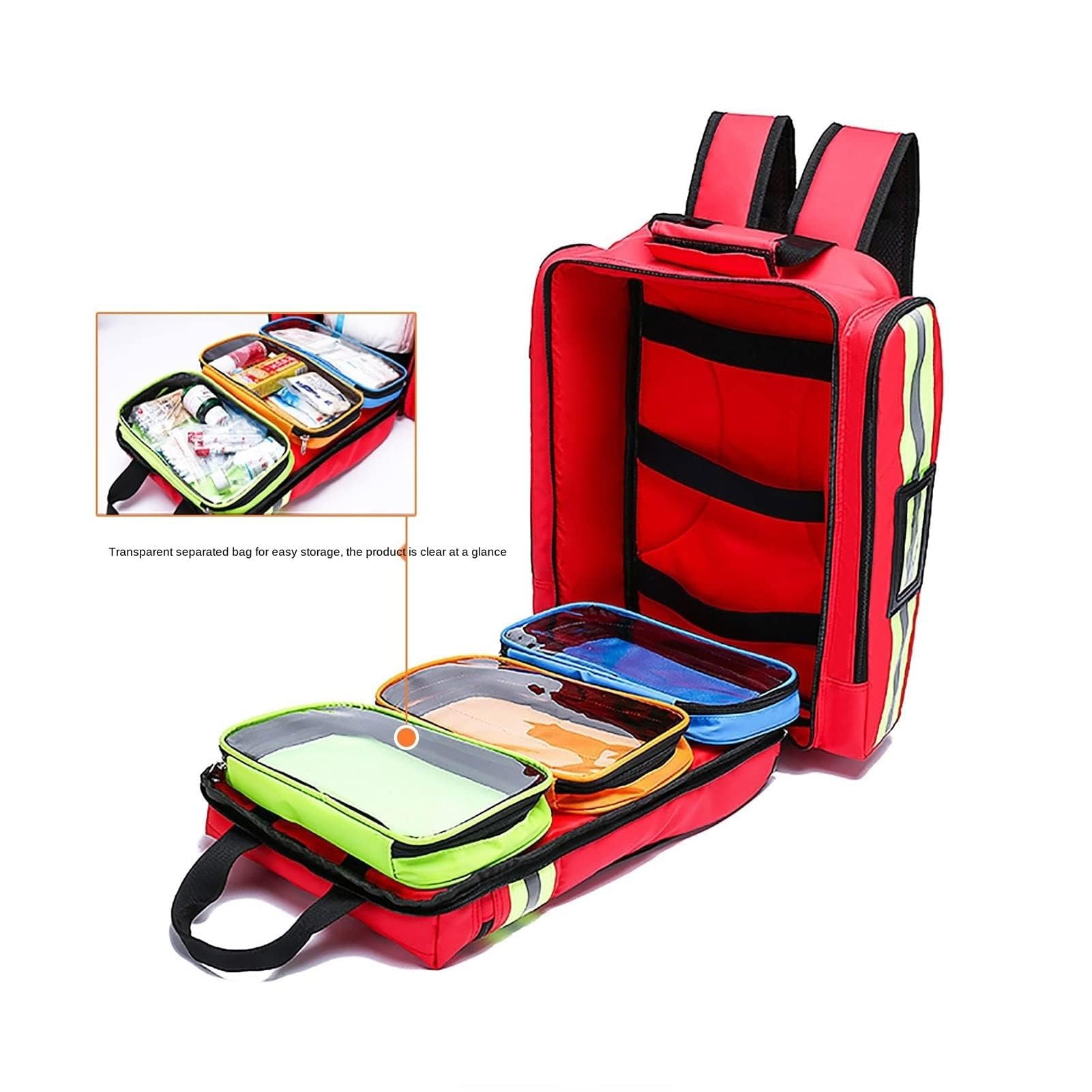 Großer Erste -Hilfe -Beutel, Notfallversorgung Rucksack Leer, wasserdichte Verschleiß Gegen EIN Verstellbares Gurt Für Reisen, Zuhause, Auto, Wandern, Arbeitsplatz Und Outdoor (nur Tasche)
