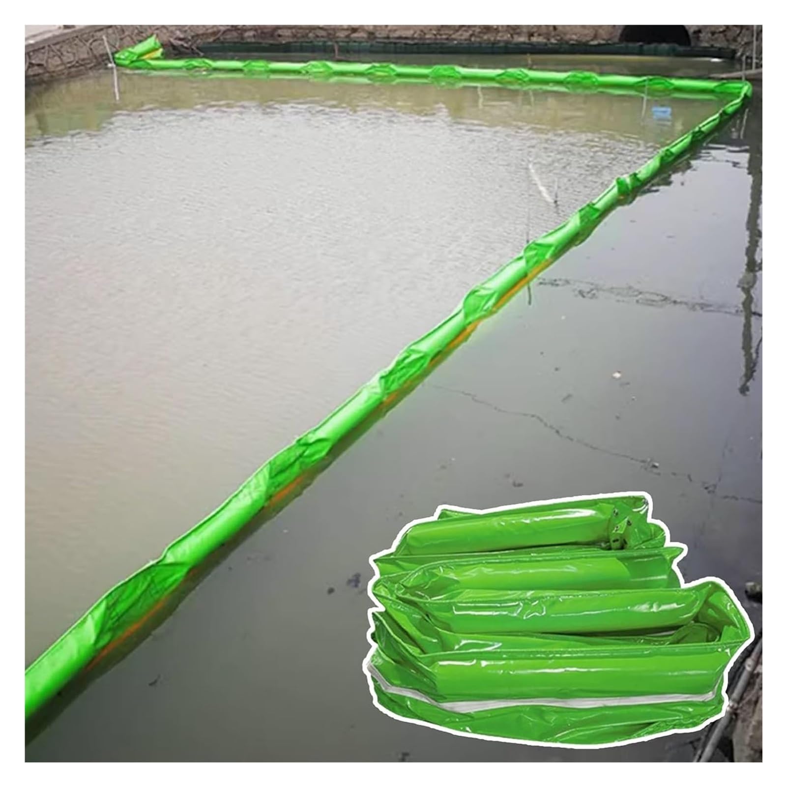 Pluma de contención de aceite para protección de agua en lagos