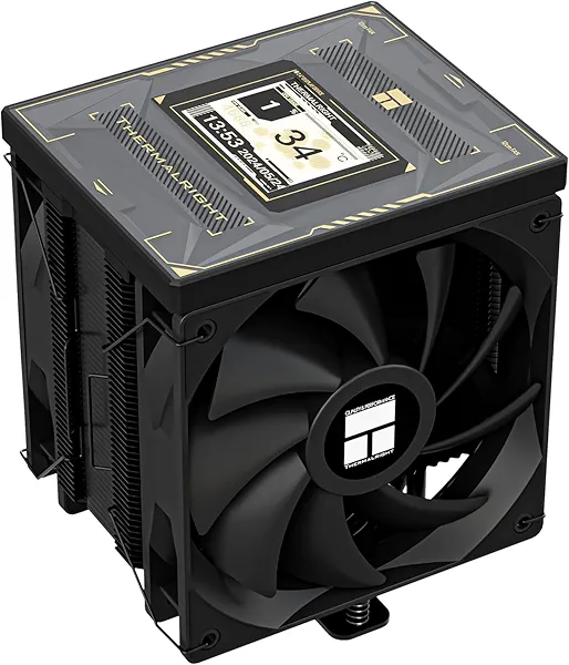 Thermalright Burst Assassin 120 Vision Digital CPU Cooler - IPS 2.4-inch Square Rotatable Display, 120mm Forward and Reverse Fan Design, Support Intel LGA1700/1150/1151/1200/1851, AMD AM4/AM5|Black