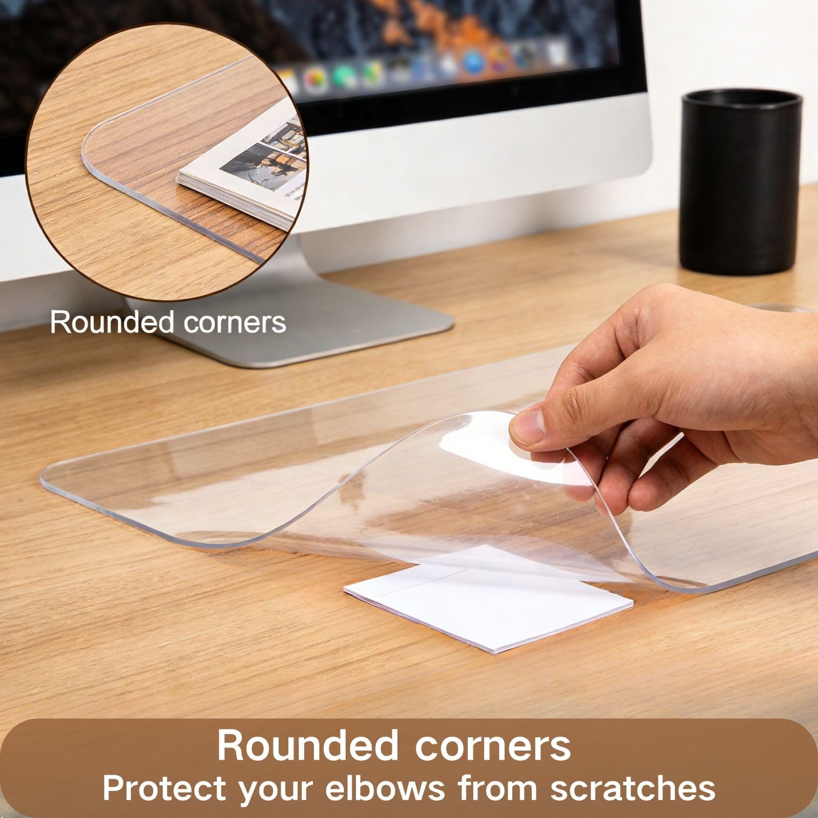 Wasserdichte Schreibtisch Unterlage Transparent, PVC-Tischschutz Unterlage Für Büro Und Zuhause 1.5mm，Schreibunterlage Durchsichtig，Tischschutz Unterlages，Für Büro, Zuhause(160cm x 240cm)