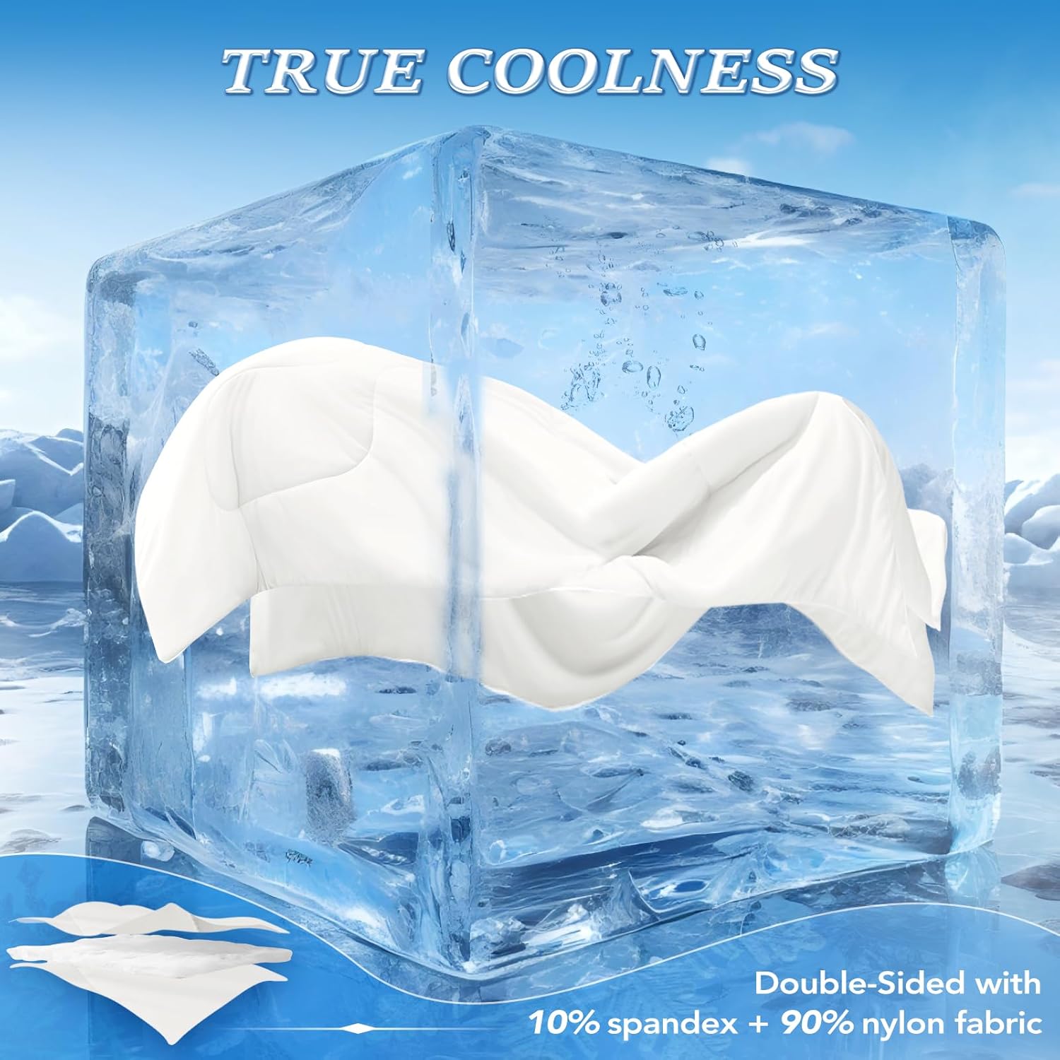 HARBOREST Cooling Comforter King Size - Double-Sided Silky Cooling Surface Design, Beige (106" x 90") - Image 2