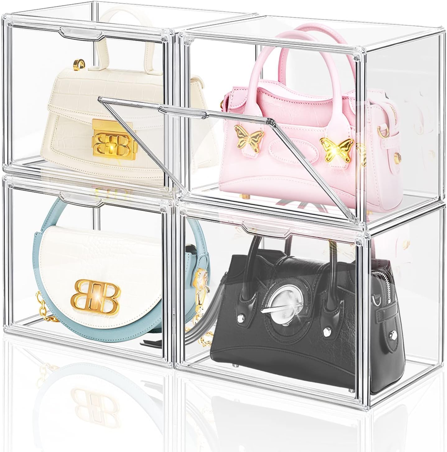 RELEMTRA Handbag Storage Organizers for Closet Plastic Acrylic Handbag