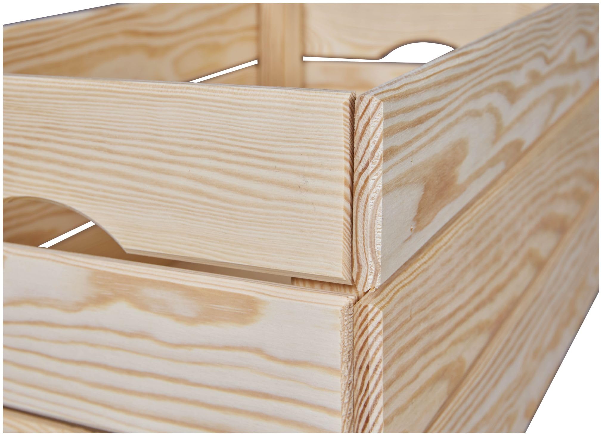 Holzkiste Aufbewahrungsbox stapelbar Thea L Kiefer natur 65 x 31,5 x 23 cm
