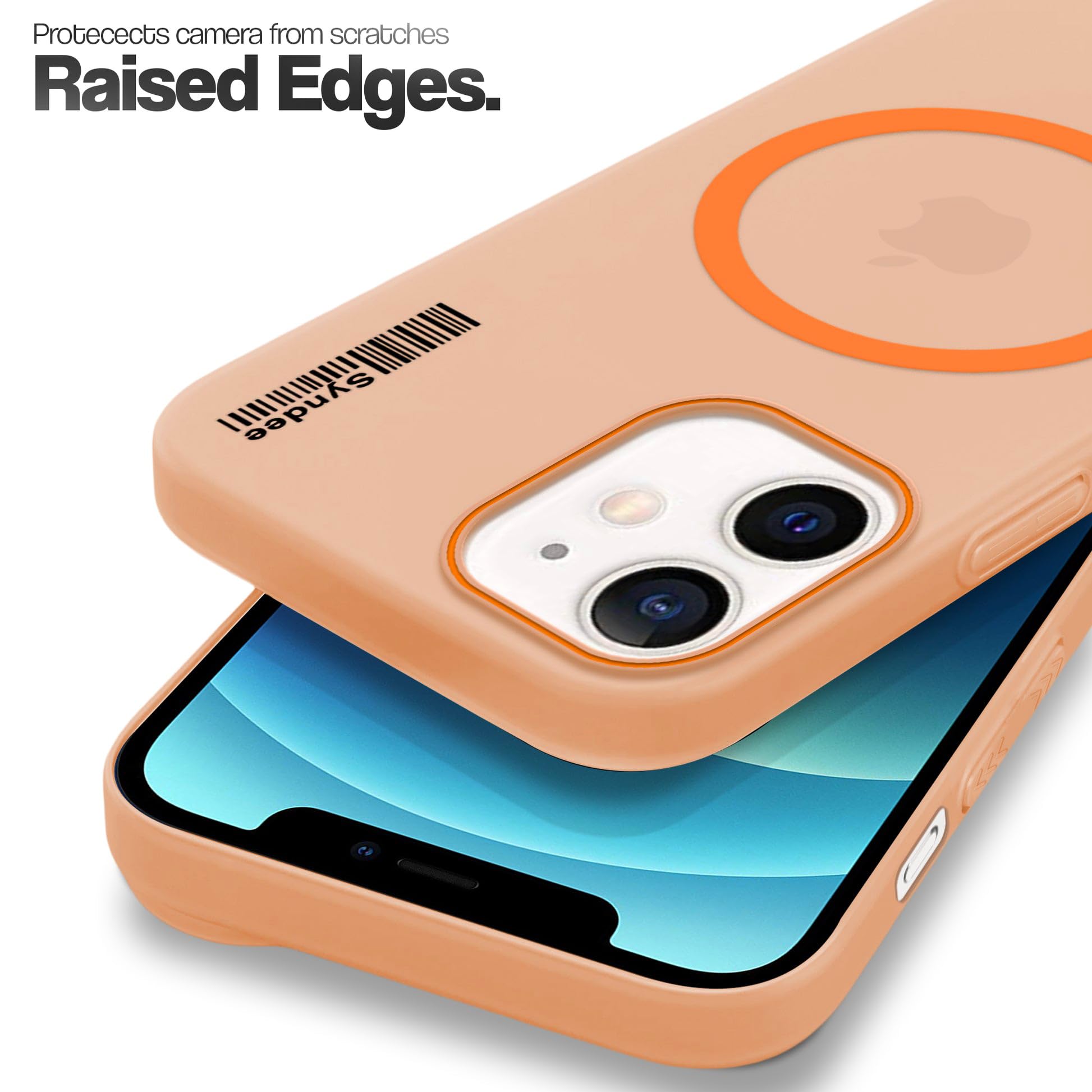 DL3 Mobilak Case Back Cover for iPhone 11, Sleek Frosted Translucent Back Only Compatible with Wireless Magnetic Accessories | Anti-Scratch Shockproof Phone Case (Orange)