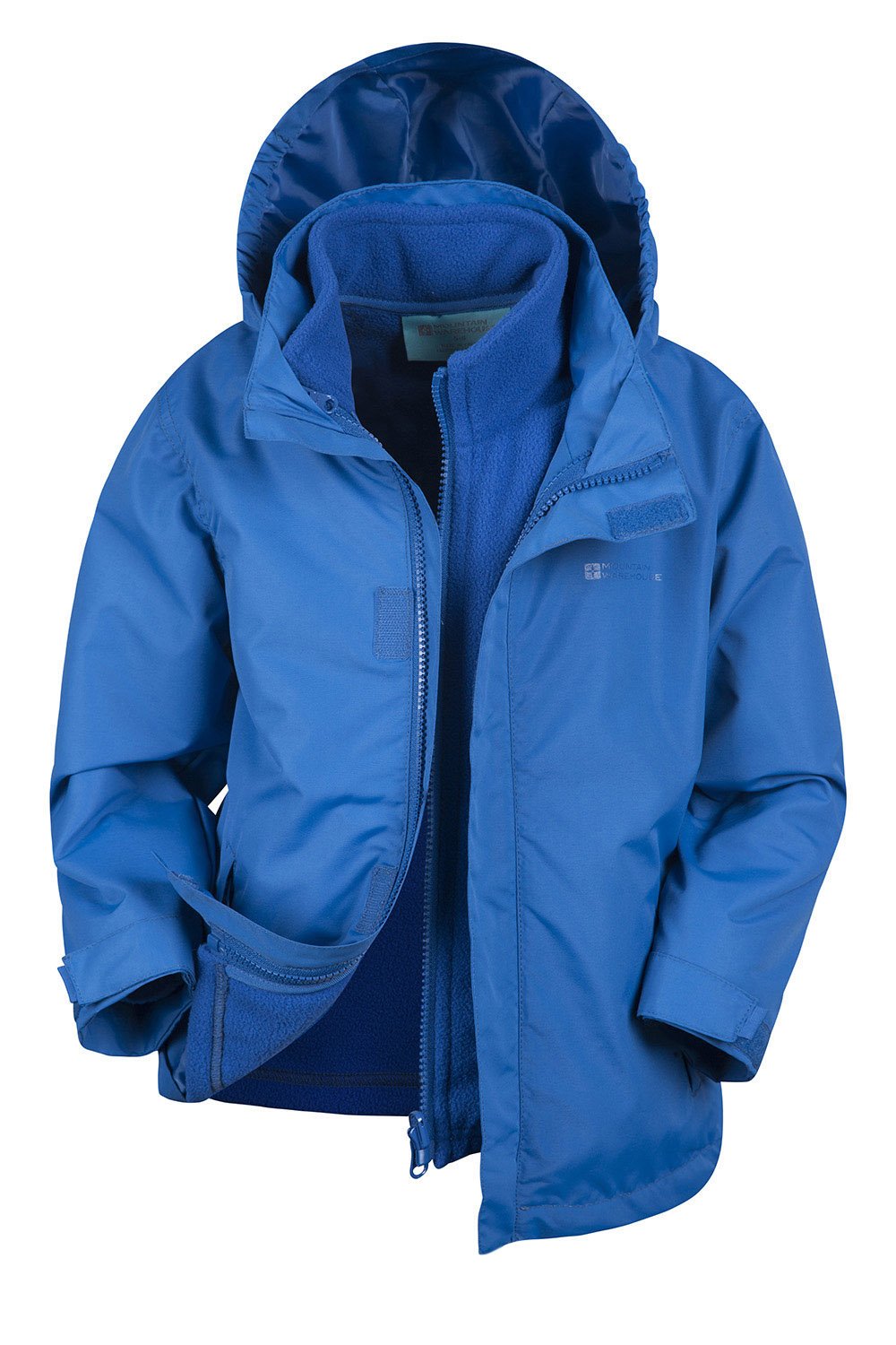Mountain Warehouse Fell Veste 3 en 1 pour enfants - Imperméable Triclimate, Veste intérieure détachable, Capuche repliable, Manteau pour garçons et filles - Printemps été