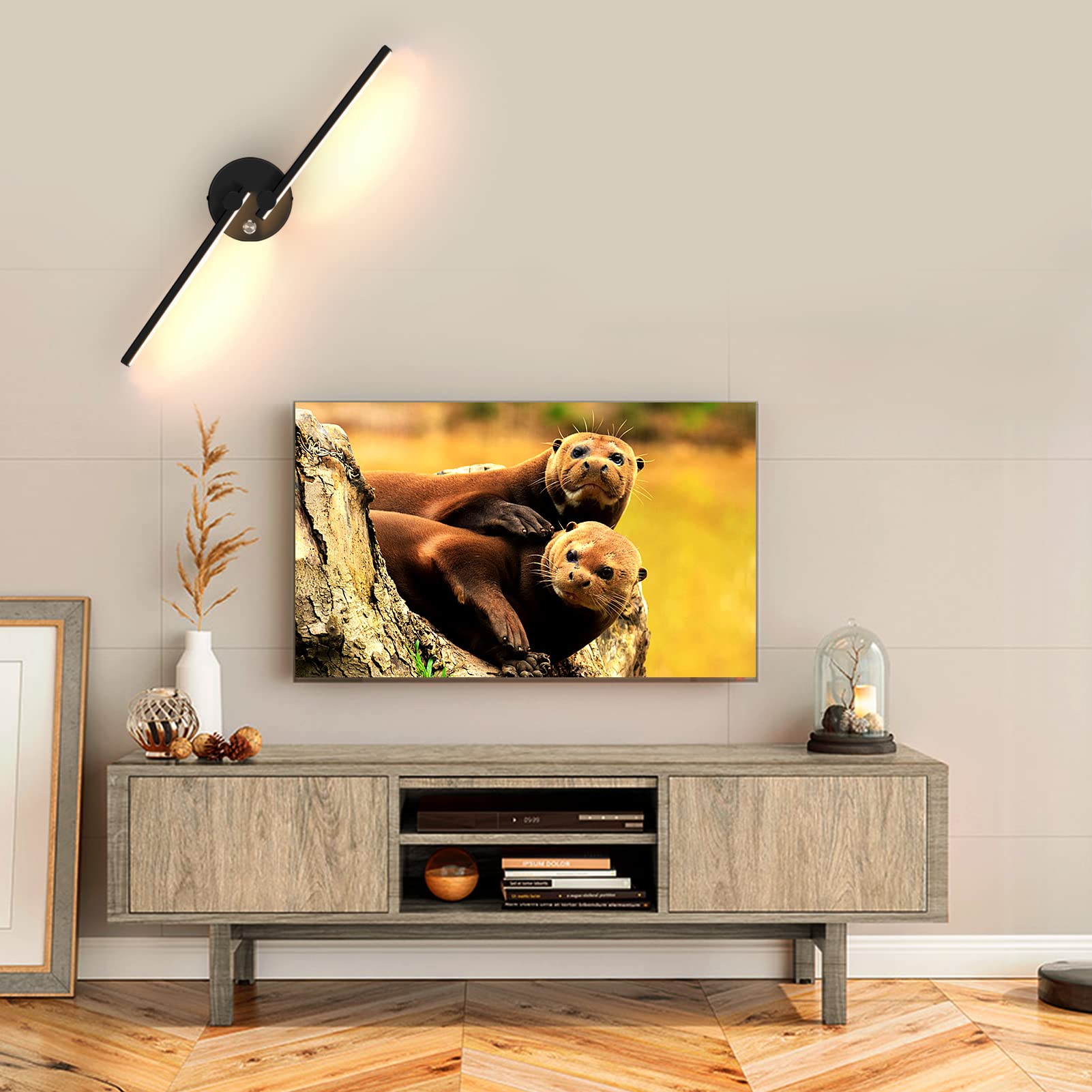 KAWELL 10W Interno Moderno LED Lampada da Parete con Interruttore | LED Lampada da Muro, Applique da Parete, Ruotabili a 300°, per Camera da Letto Soggiorno Sfondo Muro Corridoio Scale