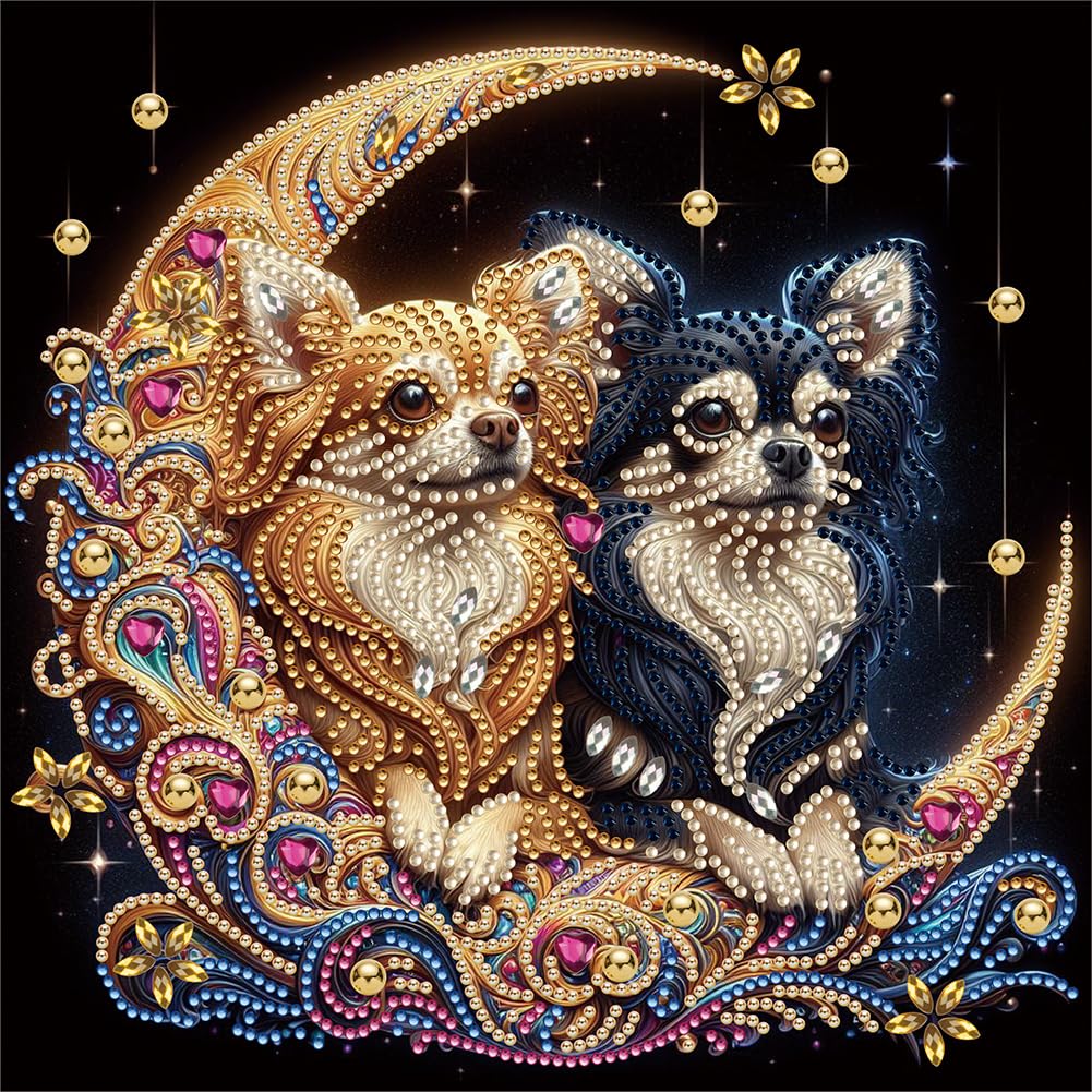 Fiorky L 5D Diamond Art Painting Diy Fortia Specia Shaped Dril Kit Chihuahua For Home Wal Decor Gift