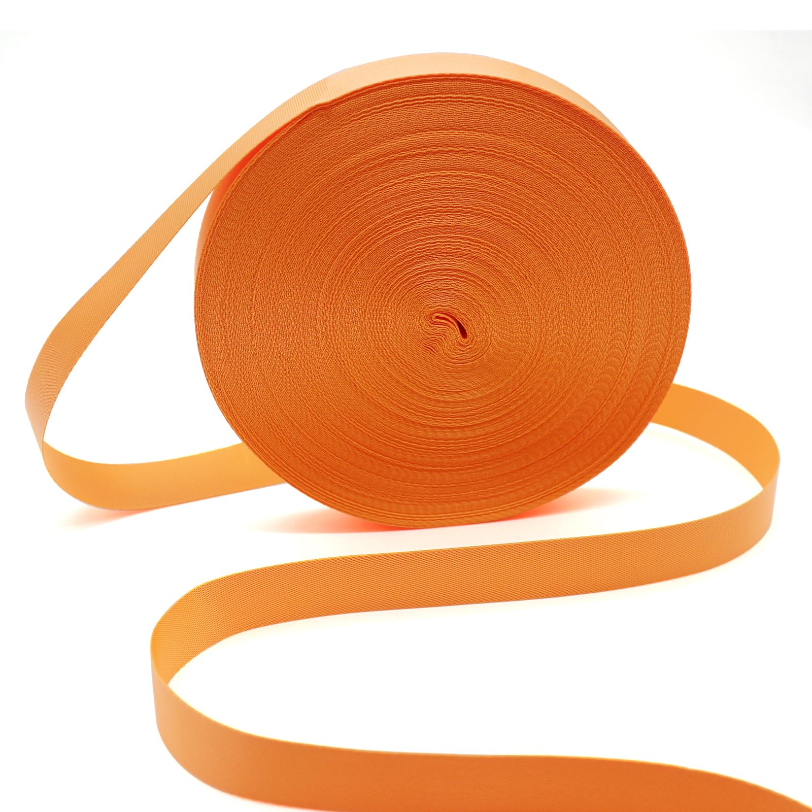 Orange 1 Inch Heavy Duty Nylon Webbing Straps 50Yds for Sewing