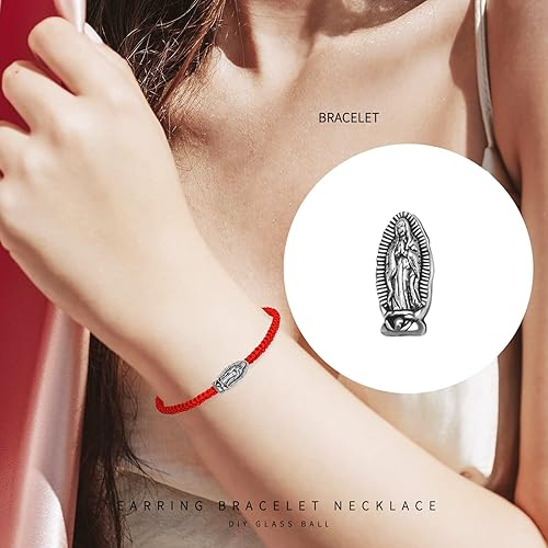 Miniatura 5 de 60 cuentas ovaladas Nuestra Señora Milagrosa Medalla Floral Rosario Centro de mesa Cruz Jesús, Virgen María, Crucifijo de aleación católica para