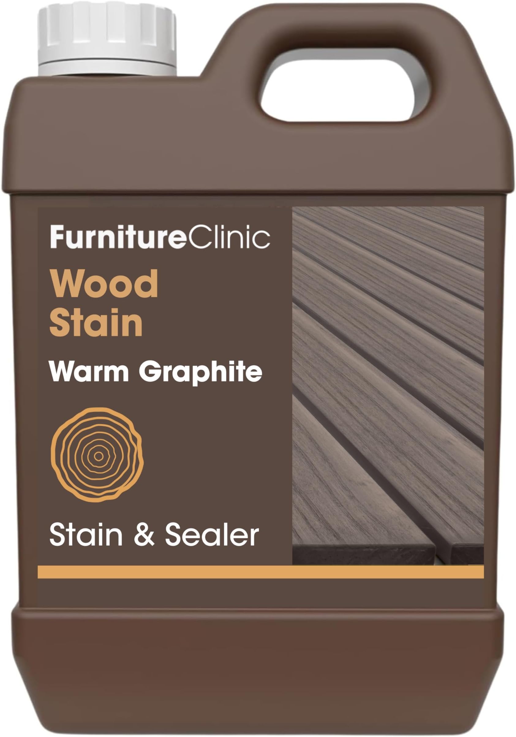 Furniture Clinic Wood Stain | Water Based | Fast Drying, Low Odor, & Non-Toxic | Multiple Finishes | for Indoor & Outdoor Furniture and More | White Ash (8.5oz / 250ml)