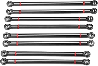 plplaaoo 8Pcs Link Rod,Aluminum Alloy Link Rod Linkage,RC Car Chassis Link Rod,313MM Wheelbase Upgrade Parts Link Rod Chassis Linkage Compatible with Axial SCX10 1/10 RC Car Crawler(Black)