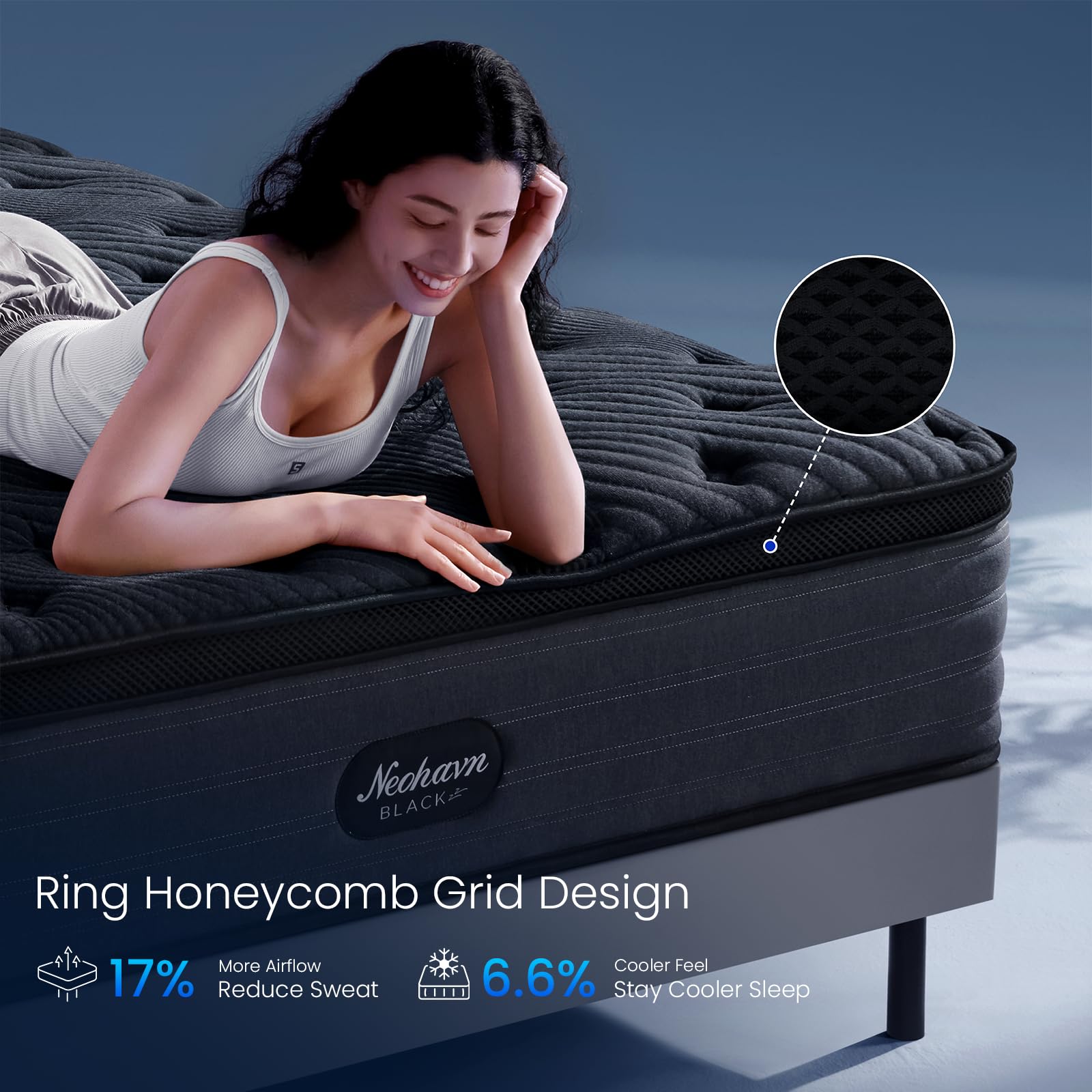 Neohavn Olympic Queen Mattress, 12 Inch Hybrid Mattress with Cooling Gel Memory — product photo