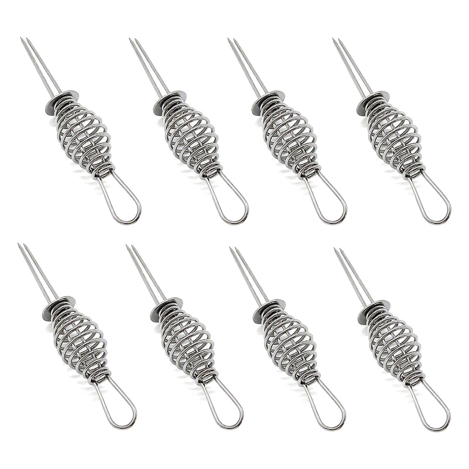 Msjuwek 8 Pcs Corn on the Cob Holders, Premium Stainless Steel Sweetcorn Holders, Reusable Corn on the Cob Skewers for BBQ, Camping, Picnic, Multi-Functional Sweet Corn Forks for Fruit and Sausages