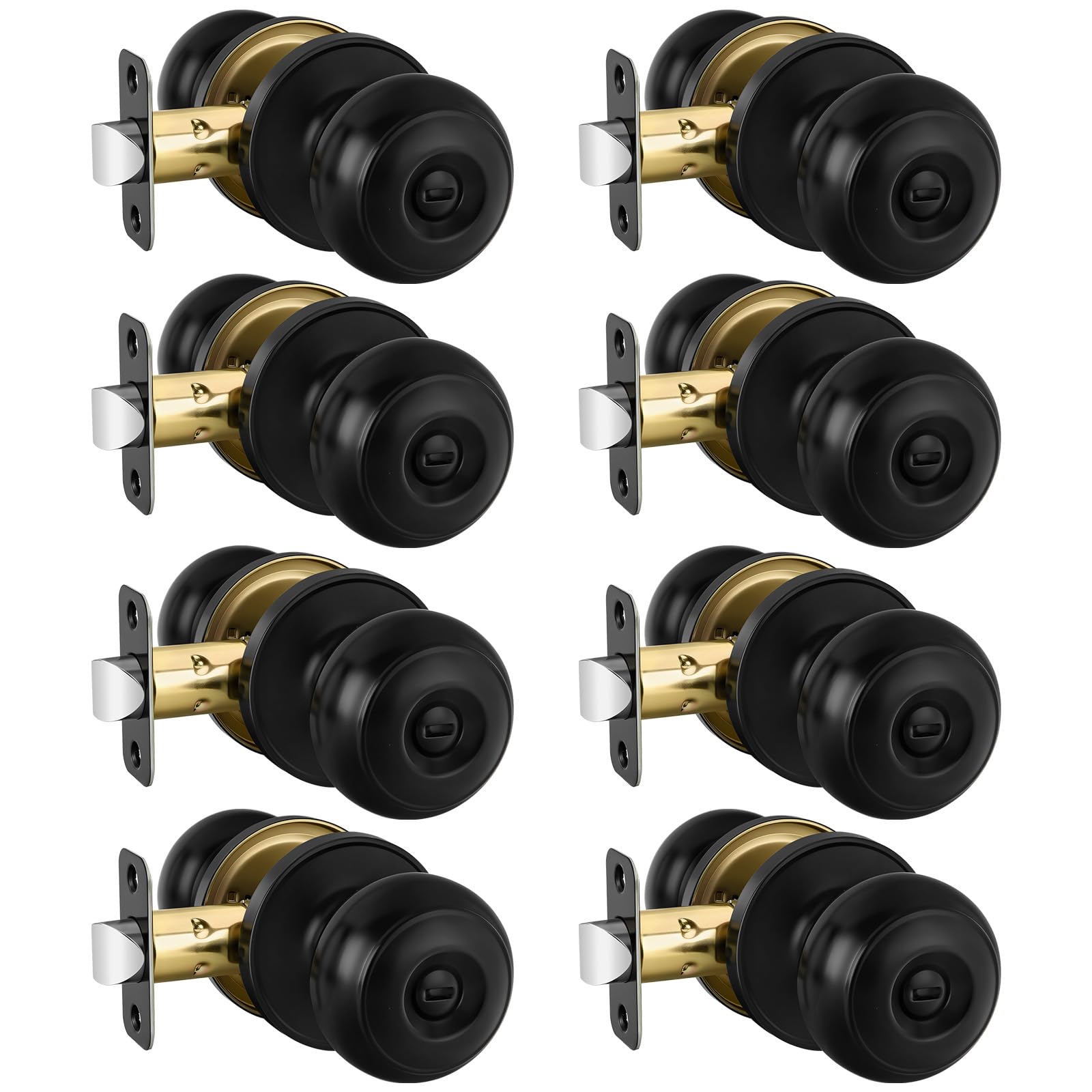 Haidms 6 Pack Matte Black Door Knobs Interior Privacy, Black Interior Door Knobs for Bedroom or Bathroom Classic Round Doorknobs Hardware — Amazon image 14