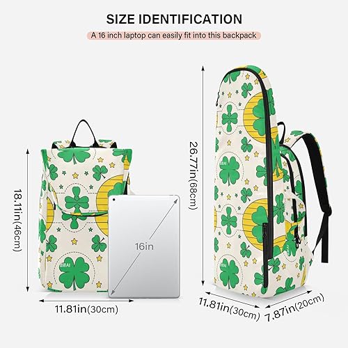 Miniatura 3 de Mochila de tenis para bádminton, ligera, trébol de San Patricio, estrellas verdes, 2 raquetas, bolsa acolchada para raqueta de tenis para mujeres,
