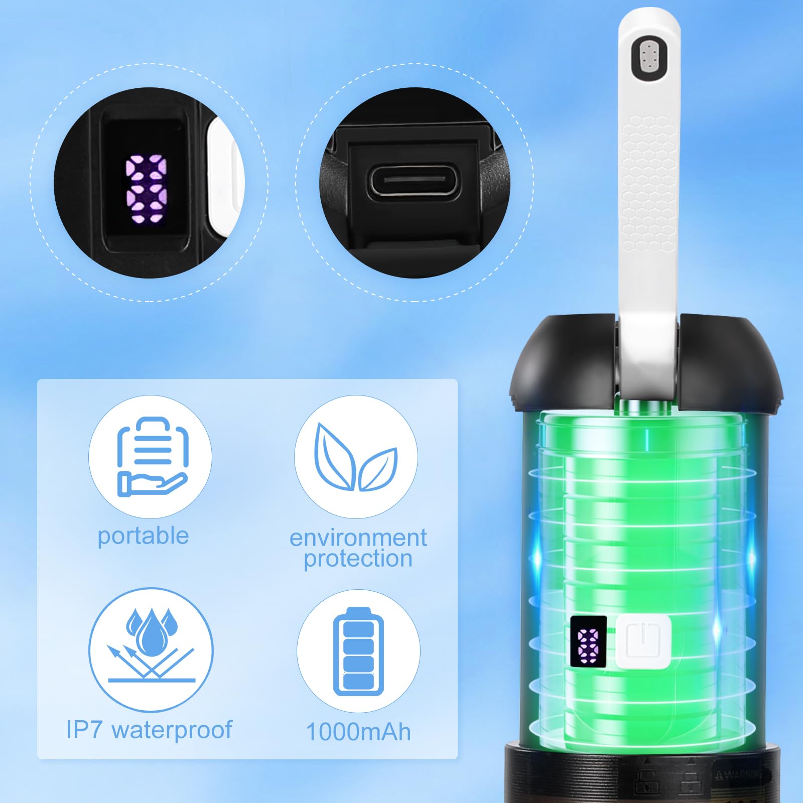 Portable Bidet Travel Size - Electric Handheld Travel Bidet Washer for Freshness on The Go, IPX7 Waterproof Toilet Sprayer for Post-Bathroom Hygiene, Camping & International Travel Essentials