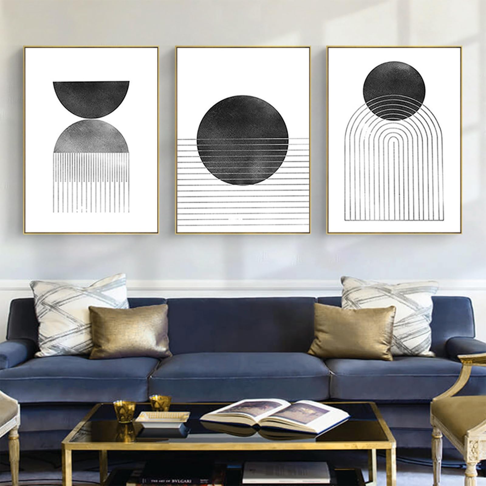 PYNVDD Canvas Poster, Modern Minimalist Abstract Wall Art, Bohemian Poster Set, Geometric Wall Decoration, No Frame (Picture - Image 2