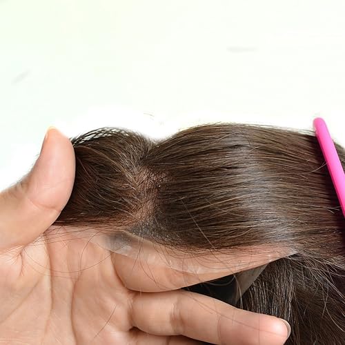 Miniatura 6 de Todas las pelucas de prótesis del sistema de reemplazo del pelo indio humano de la base del silicón de la PU para hombre - #3 (marrón oscuro)