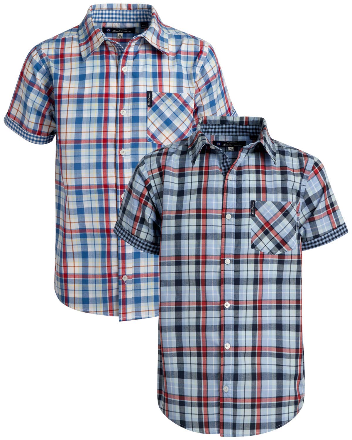 Boys Short Sleeve Button Down Woven Dress Shirt (2 Pack)