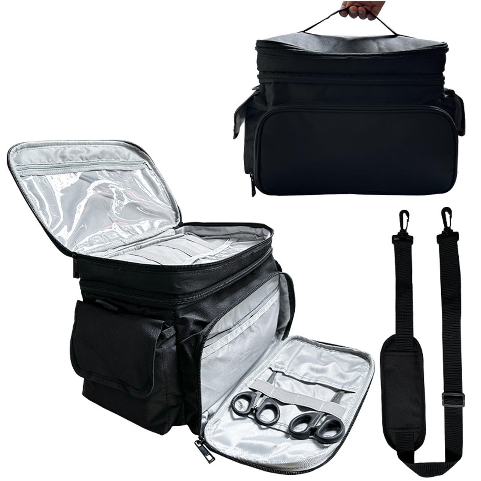 Torba do przechowywania szycia, 38x25cm Organizery na przybory do szycia Tkanina Oxford Odporna na zarysowania dwuwarstwowa konstrukcja z wieloma kieszeniami do szycia dla