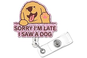 Funny Vet Badge Reel - I Saw a Dog | Retractable Badge...