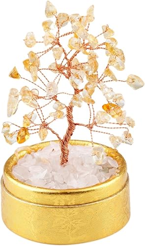 SUNYIK Árbol de dinero de citrino, bonsái, cristal caído, decoración curativa Fengshui de 4 pulgadas disponible en Yaxa Venezuela
