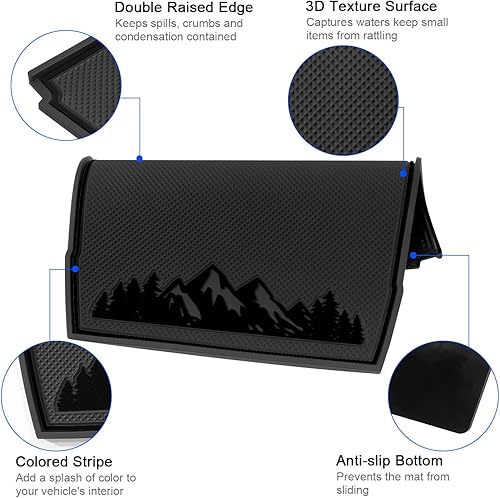 Miniatura 7 de Alfombrillas de tablero para Subaru Crosstrek 2023-2018, Forester 2019-2024, Impreza 2018-2023, forro interior antideslizante para tablero (negro)