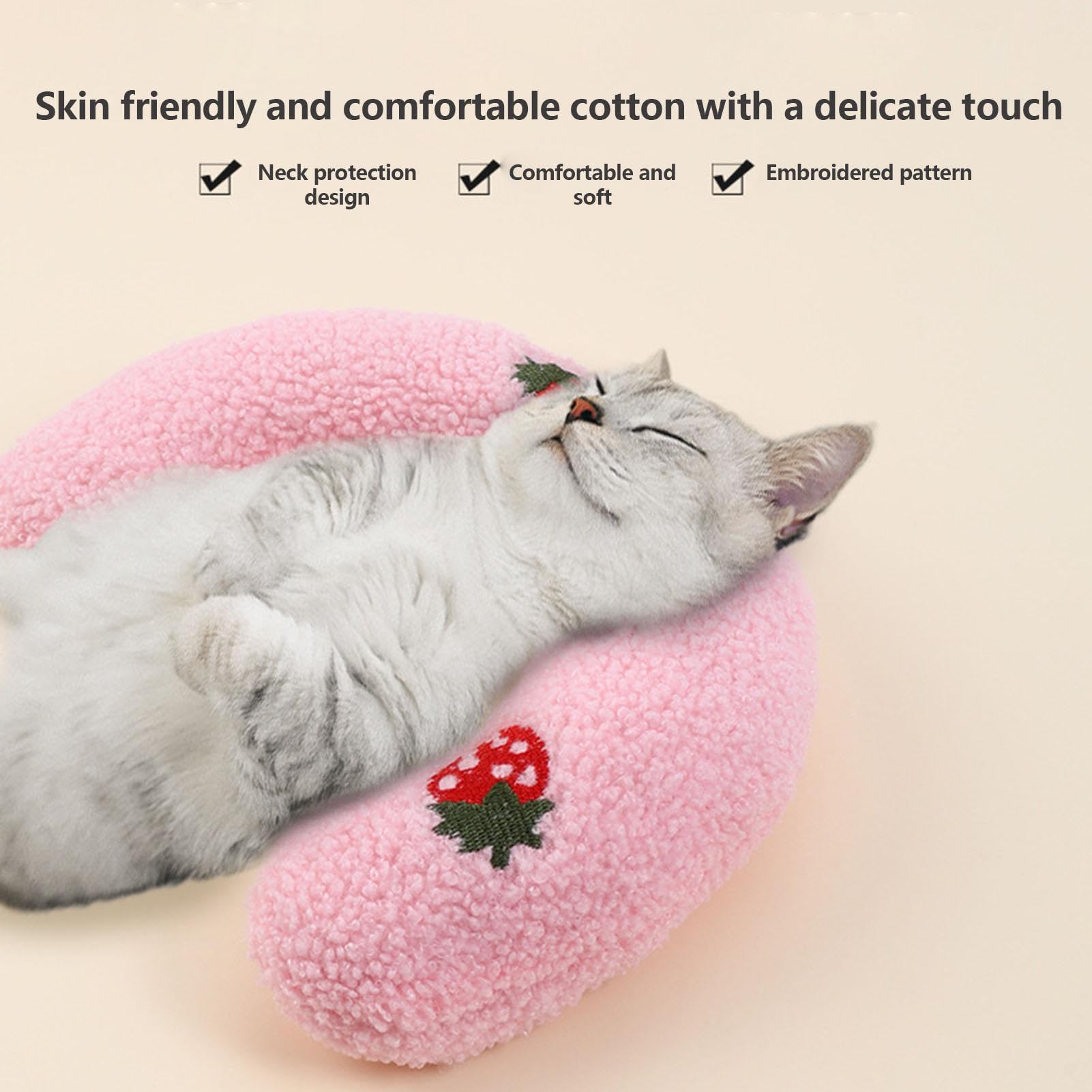 Amazon.co.jp: 猫の首枕, 猫用枕、キティネックピロー、9.45x7.87x2.76