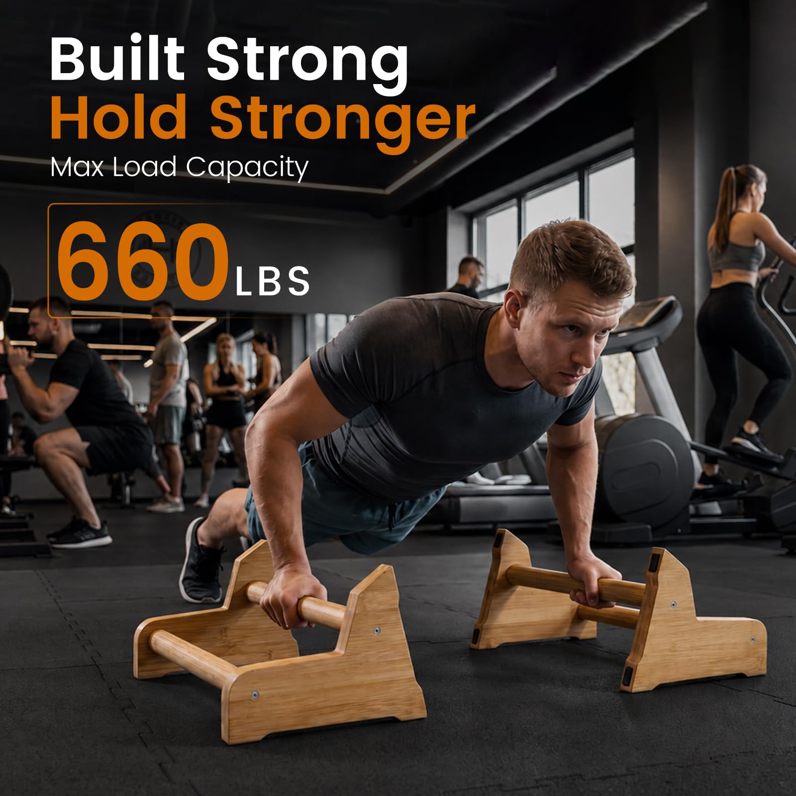 Calisthenics Equipment 3 in 1, maniglie in legno, parallele ergonomiche, per flessioni, per la casa