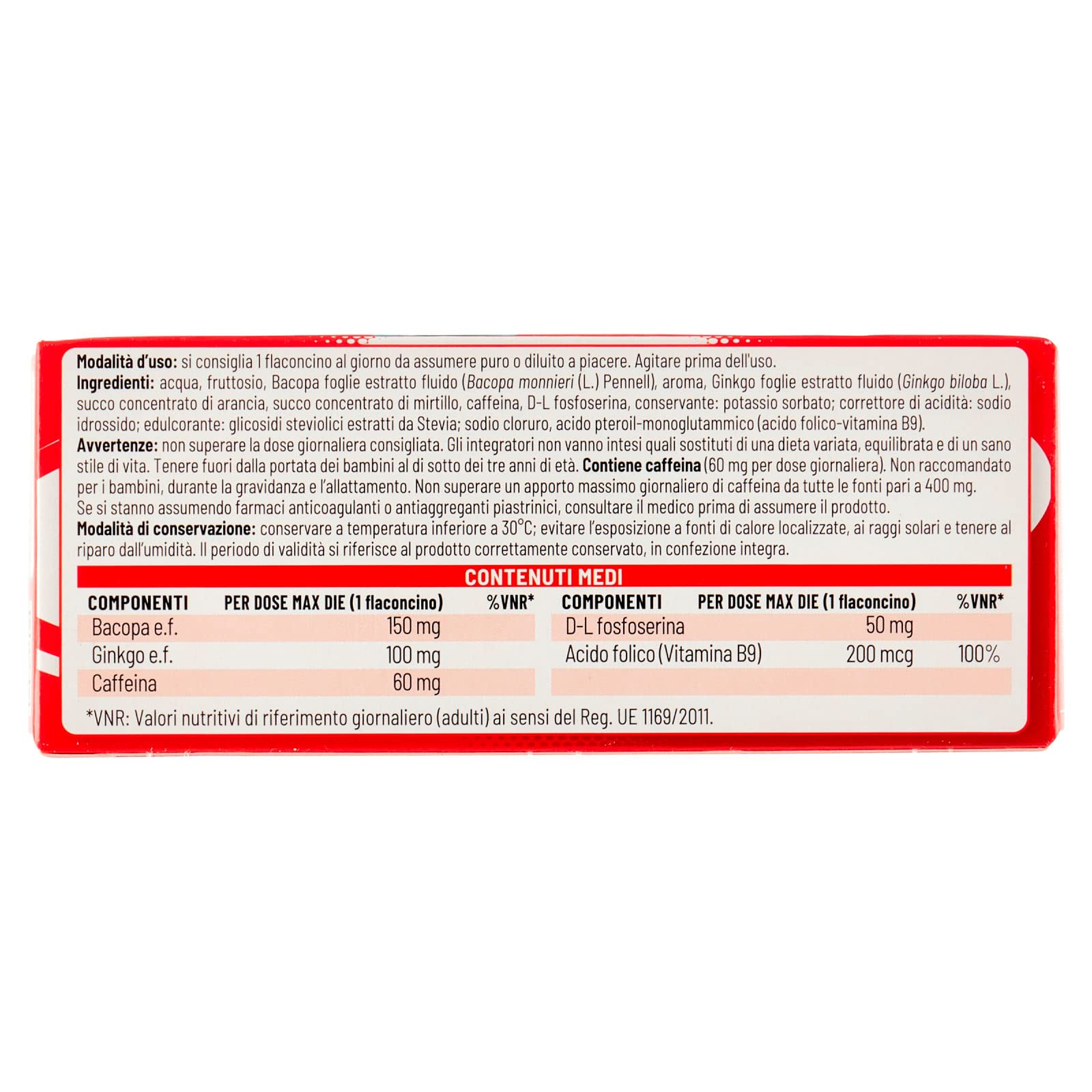 6x Equilibra Integratore Forza 5 per Memoria e Concentrazione con Acido Folico ed Estratti di Ginkgo Senza Glutine e Lattosio - 6 Confezioni da 10 Flaconi