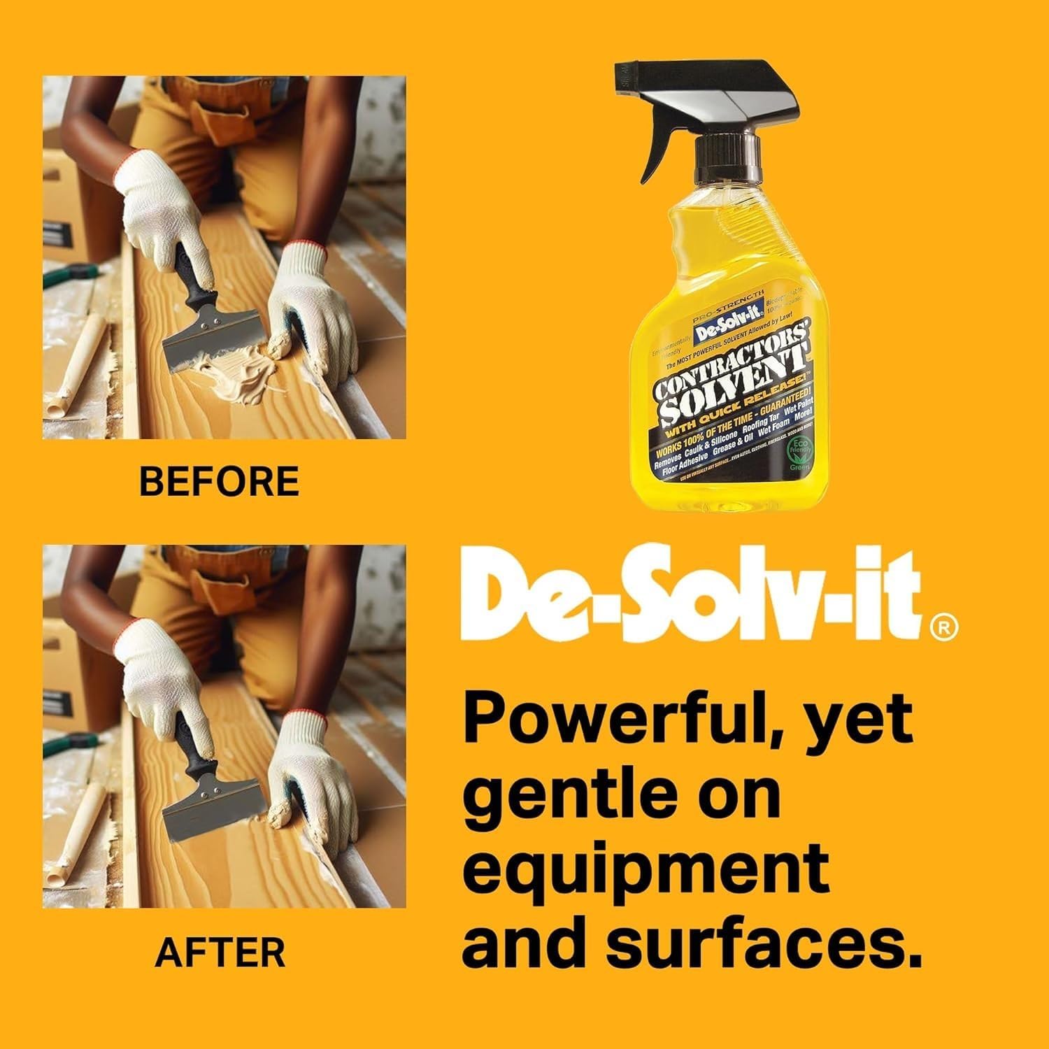 Orange-Sol De-Solv-it® Pro Contractors Solvent™, Versatile Adhesive Remover Spray, 12-Ounce, 1-Pack